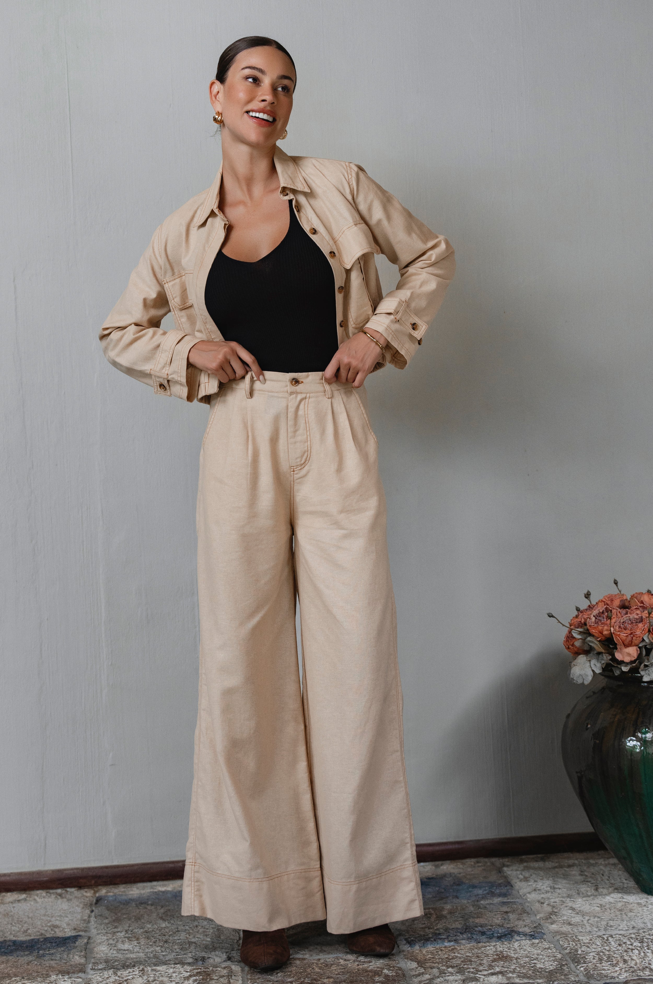 Orion Wide Leg Linen Pants-thumbmail-4