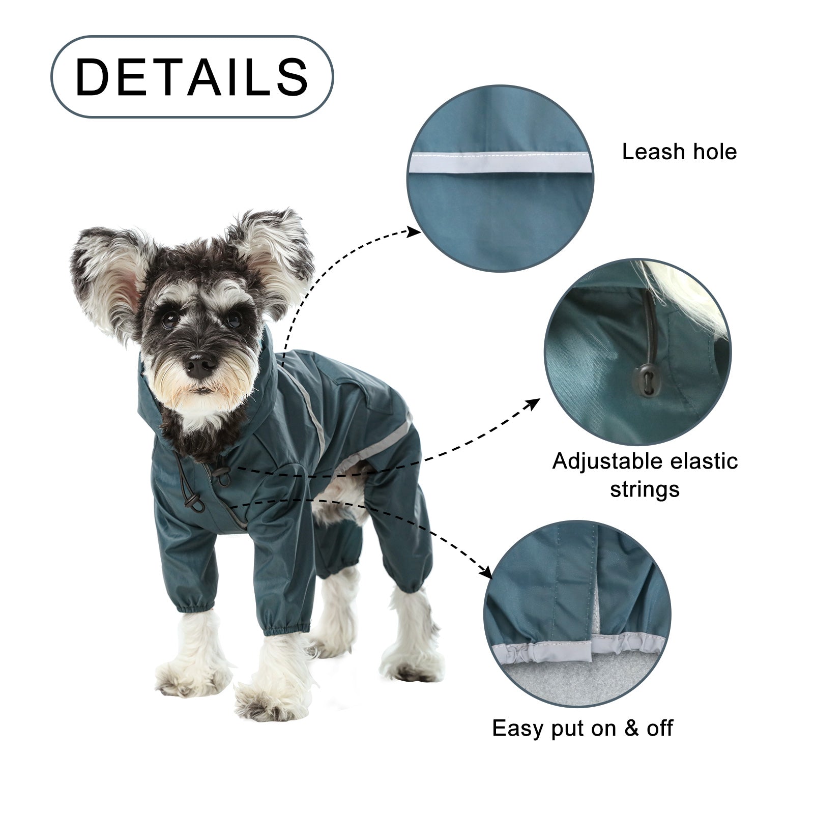 Ultralight Full Covered Hooded Waterproof Dog Jacket - Blue-thumbmail-2
