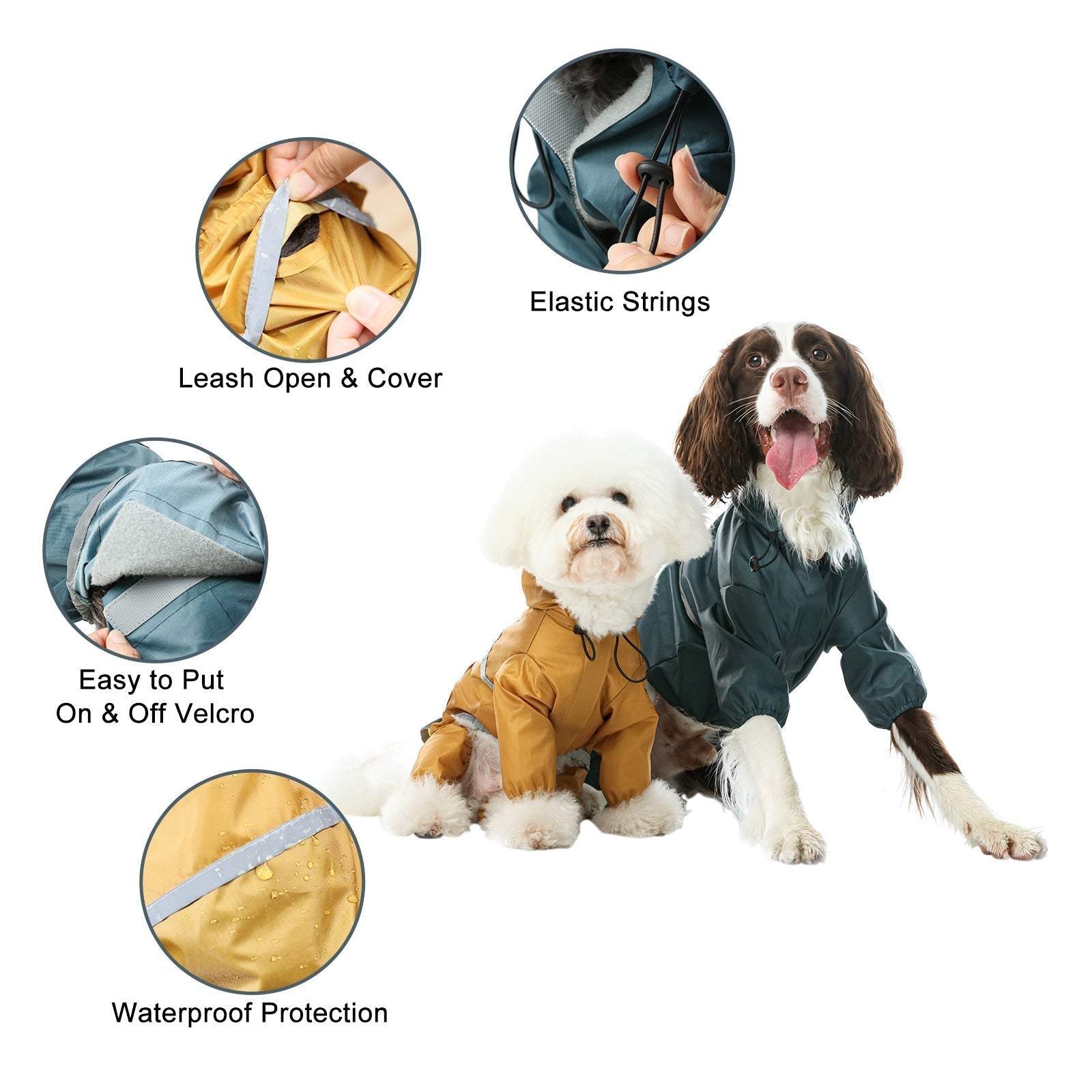Ultralight Full Covered Hooded Waterproof Dog Jacket - Yellow-thumbmail-7