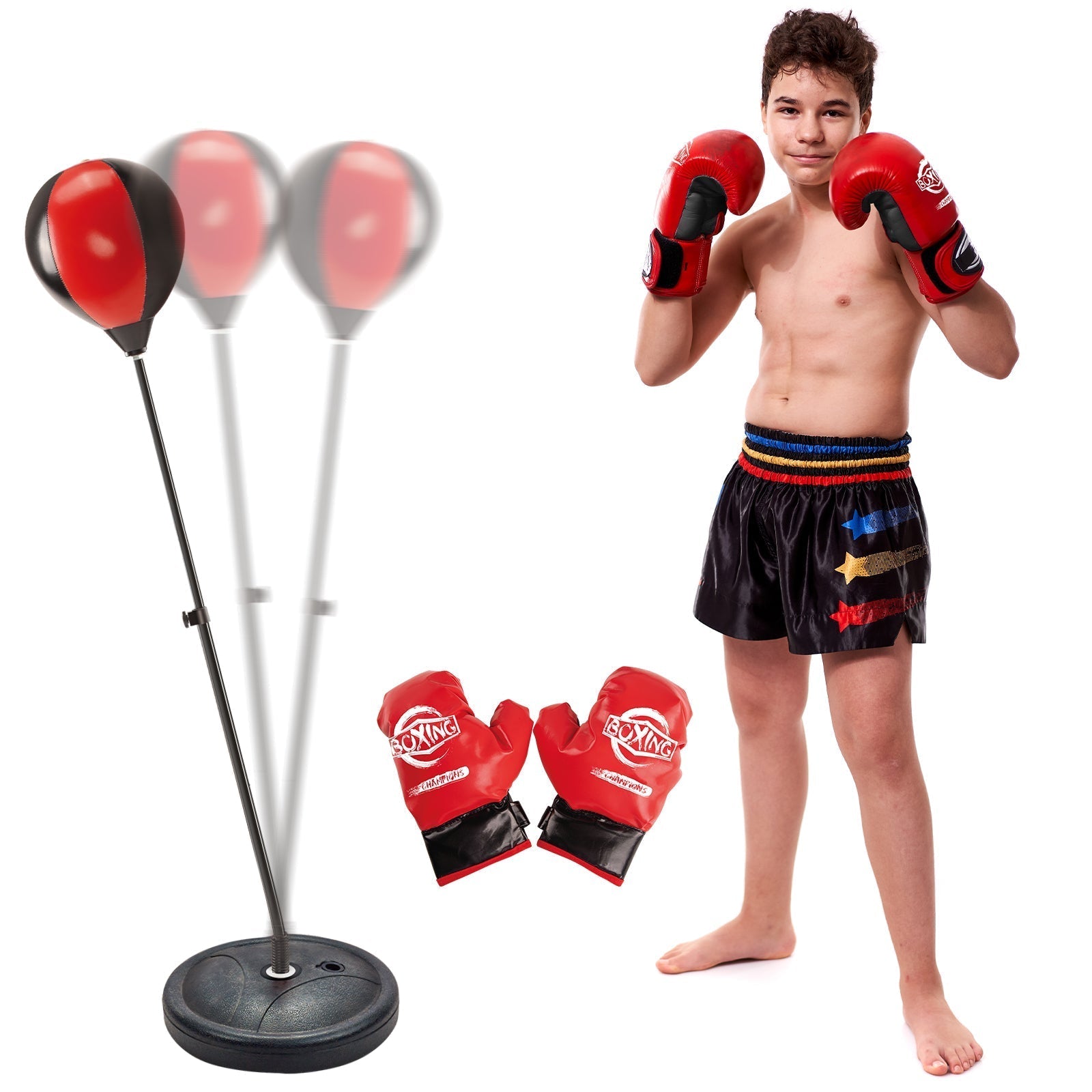 Contixo Kids Boxing Glove and Punching Bag Set With Adjustable Stand-thumbmail-1