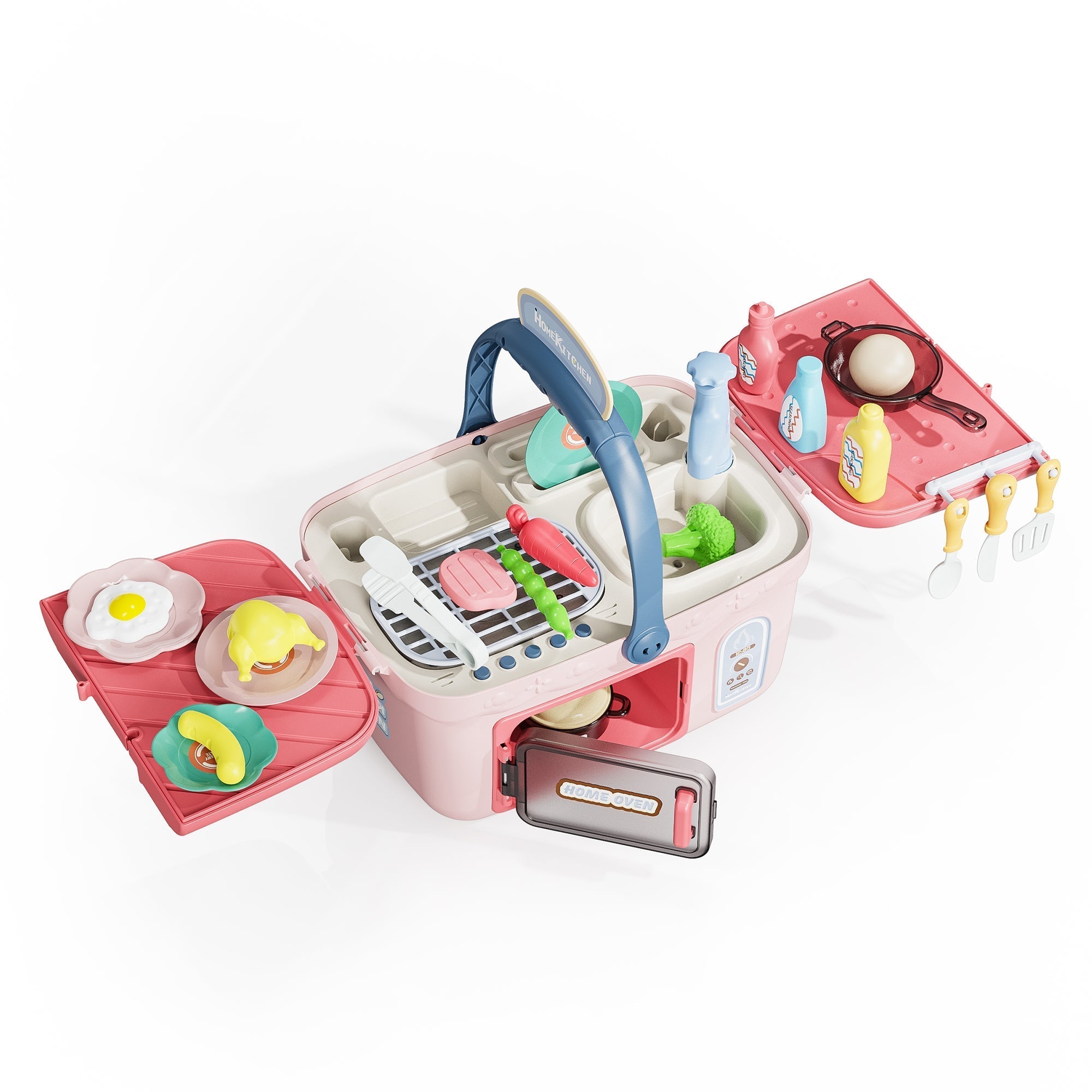 Contixo Kids Kitchen & Picnic Playset, Toddler Toys, Ages 3+, Interactive Grill, Sink & Oven, Mini Kitchen W/ Music & Lights, Color-Changing Foods, Boys & Girls-thumbmail-15