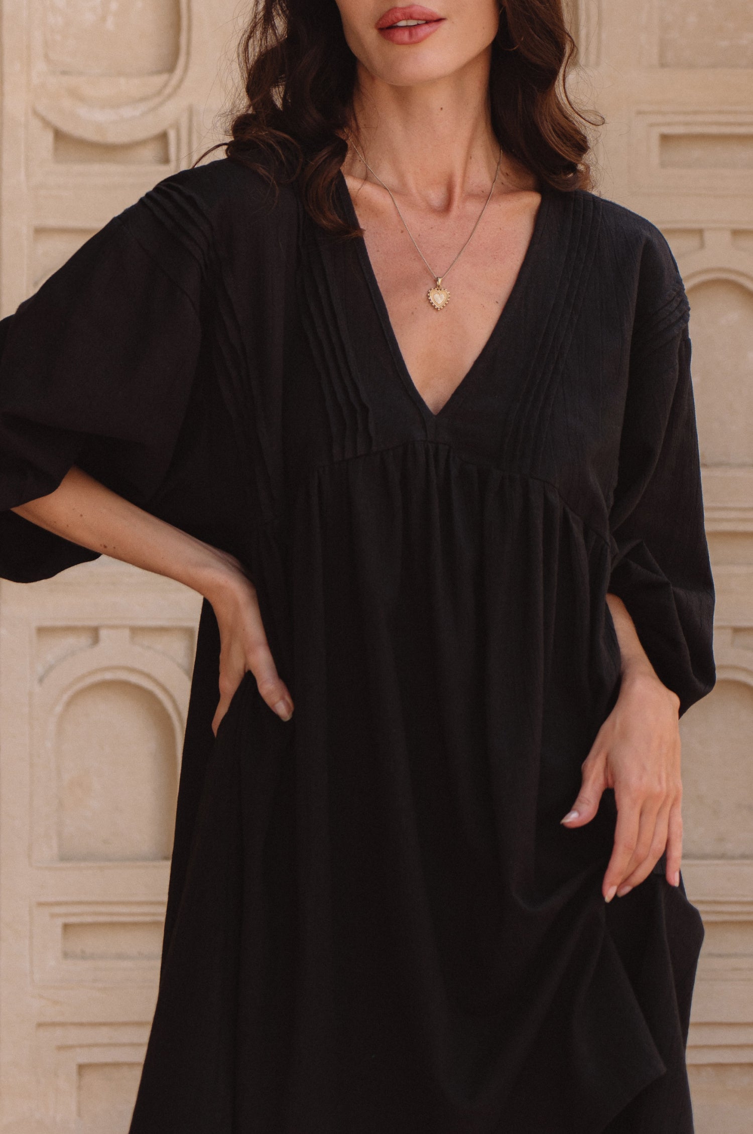 Palmira Handcrafted Linen Mini Dress-thumbmail-5