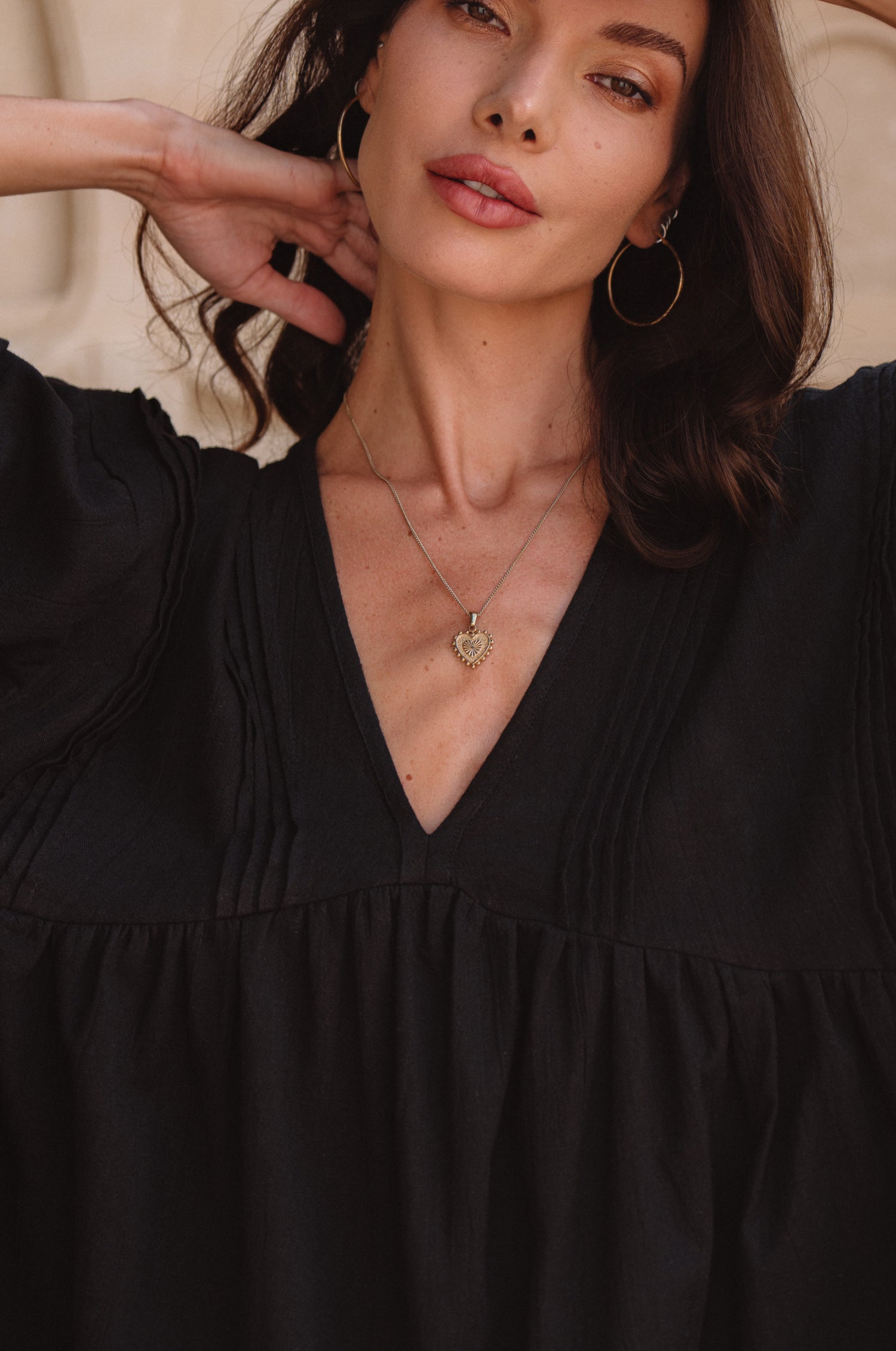 Palmira Handcrafted Linen Mini Dress-thumbmail-9