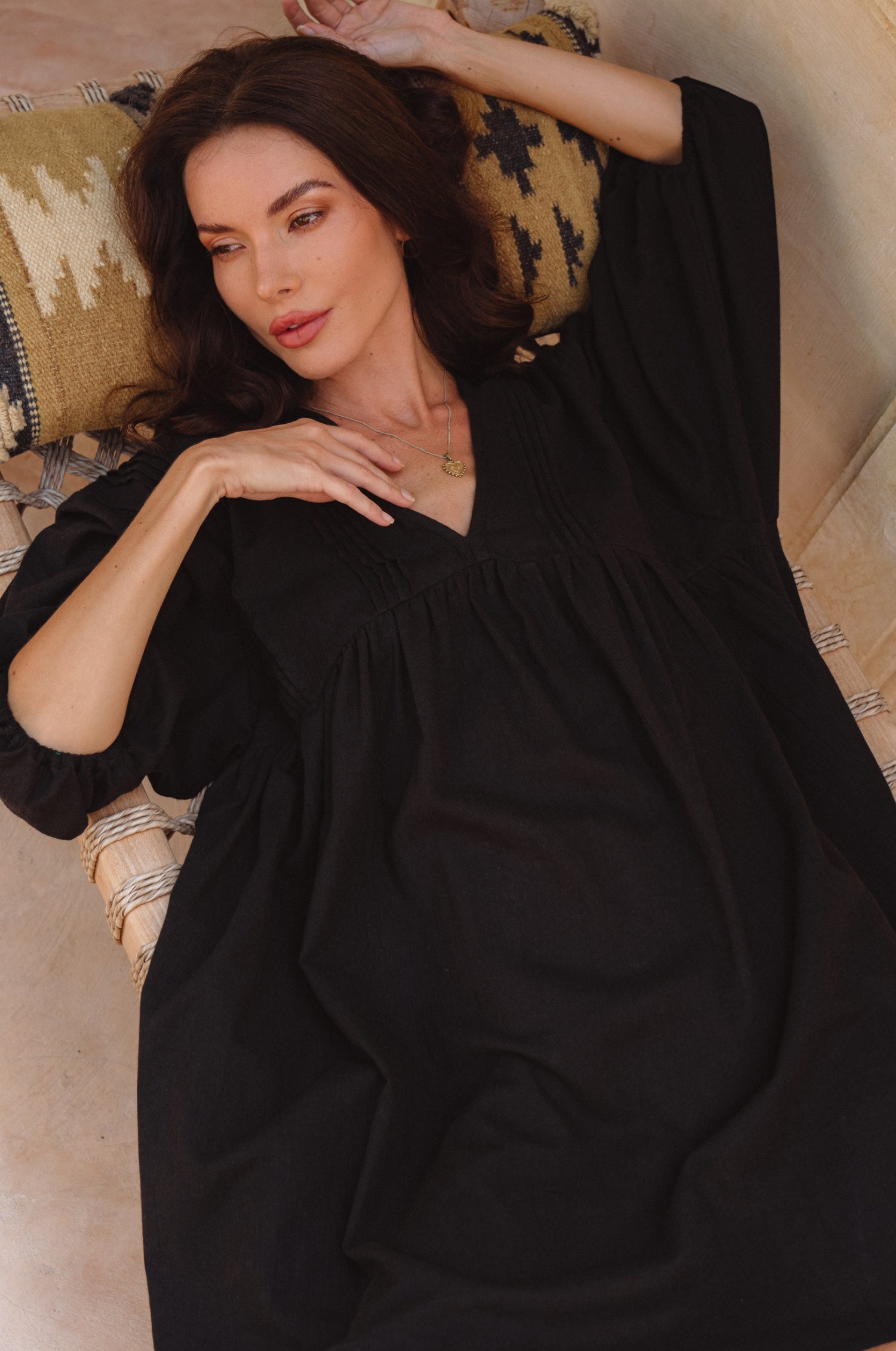 Palmira Handcrafted Linen Mini Dress-thumbmail-1