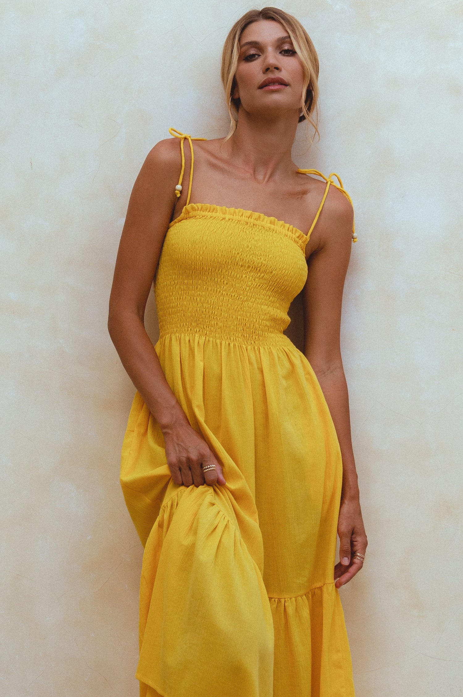 Paradiso Strappy Linen Midi Dress-thumbmail-5