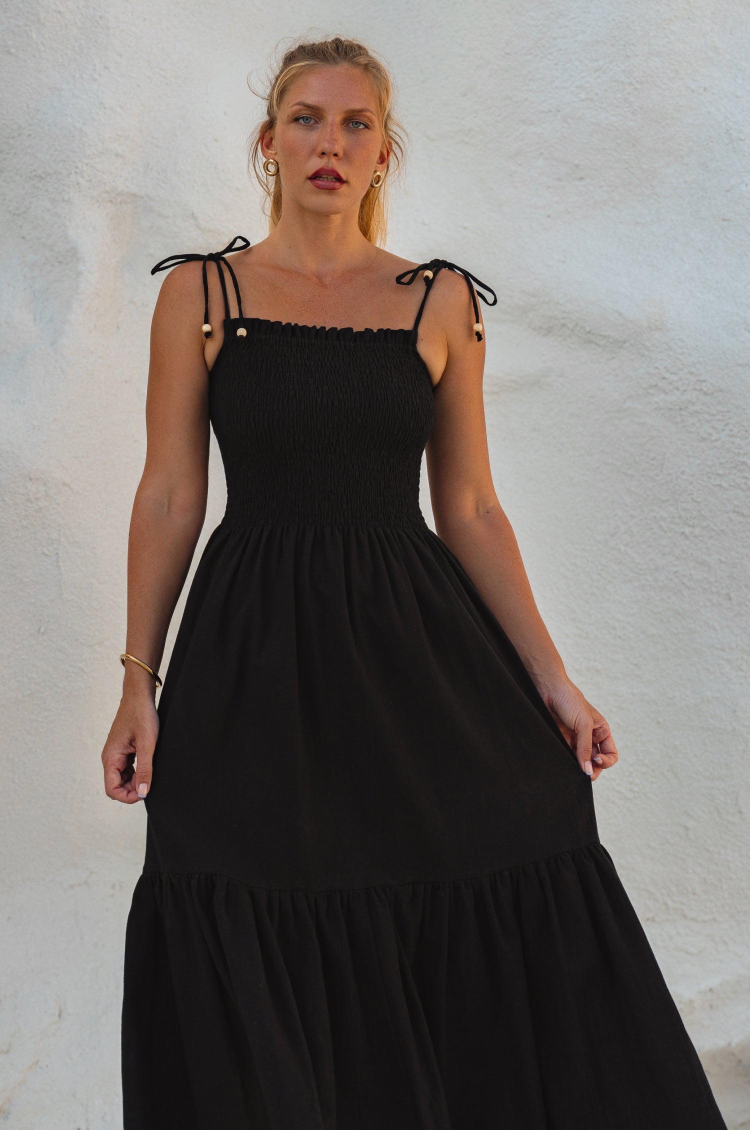 Paradiso Strappy Linen Midi Dress-thumbmail-6