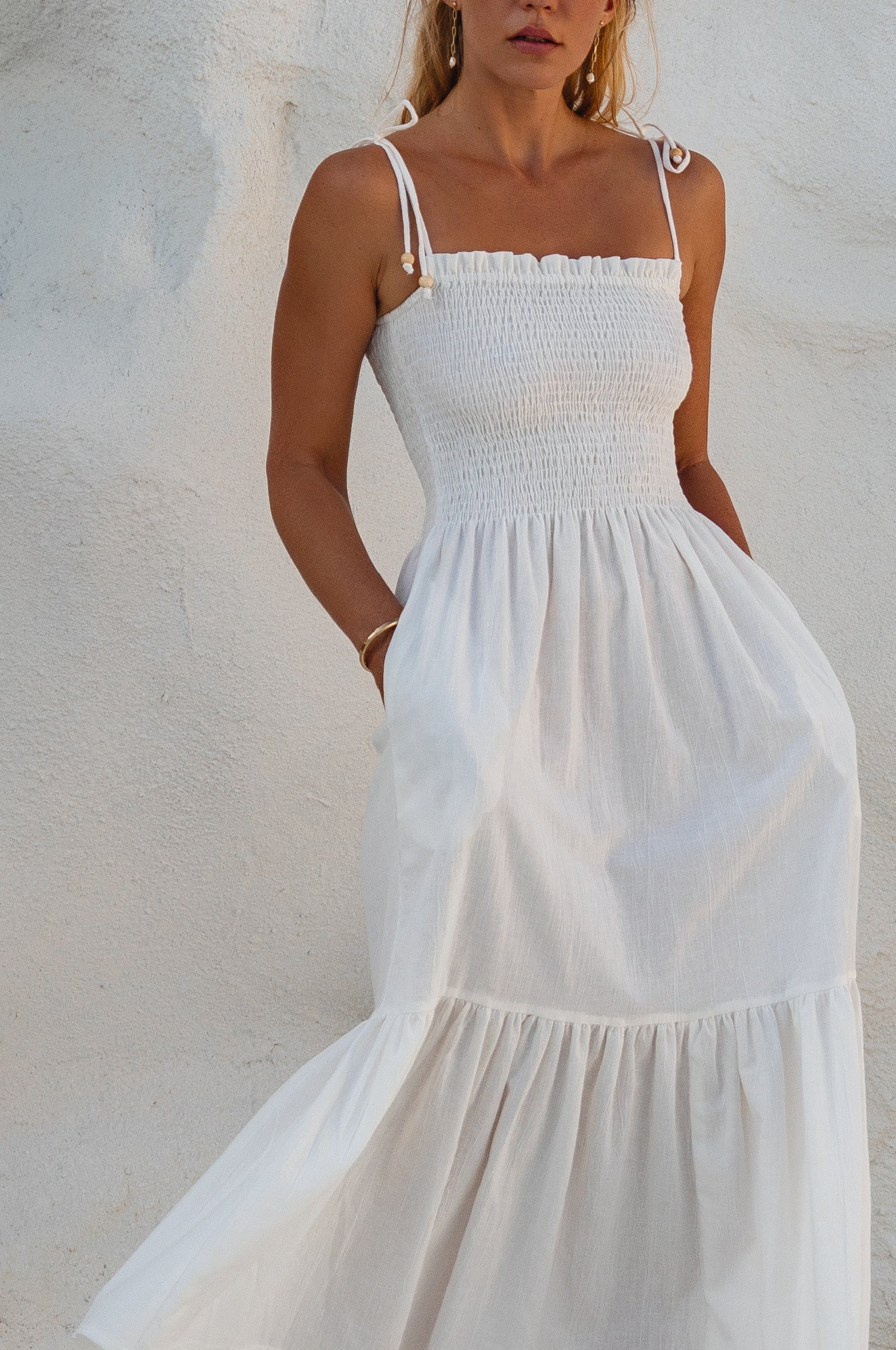 Paradiso Strappy Linen Midi Dress-thumbmail-8