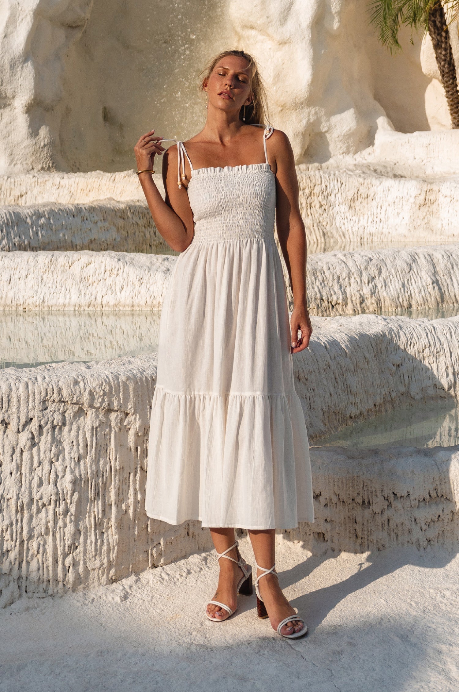 Paradiso Strappy Linen Midi Dress-thumbmail-9