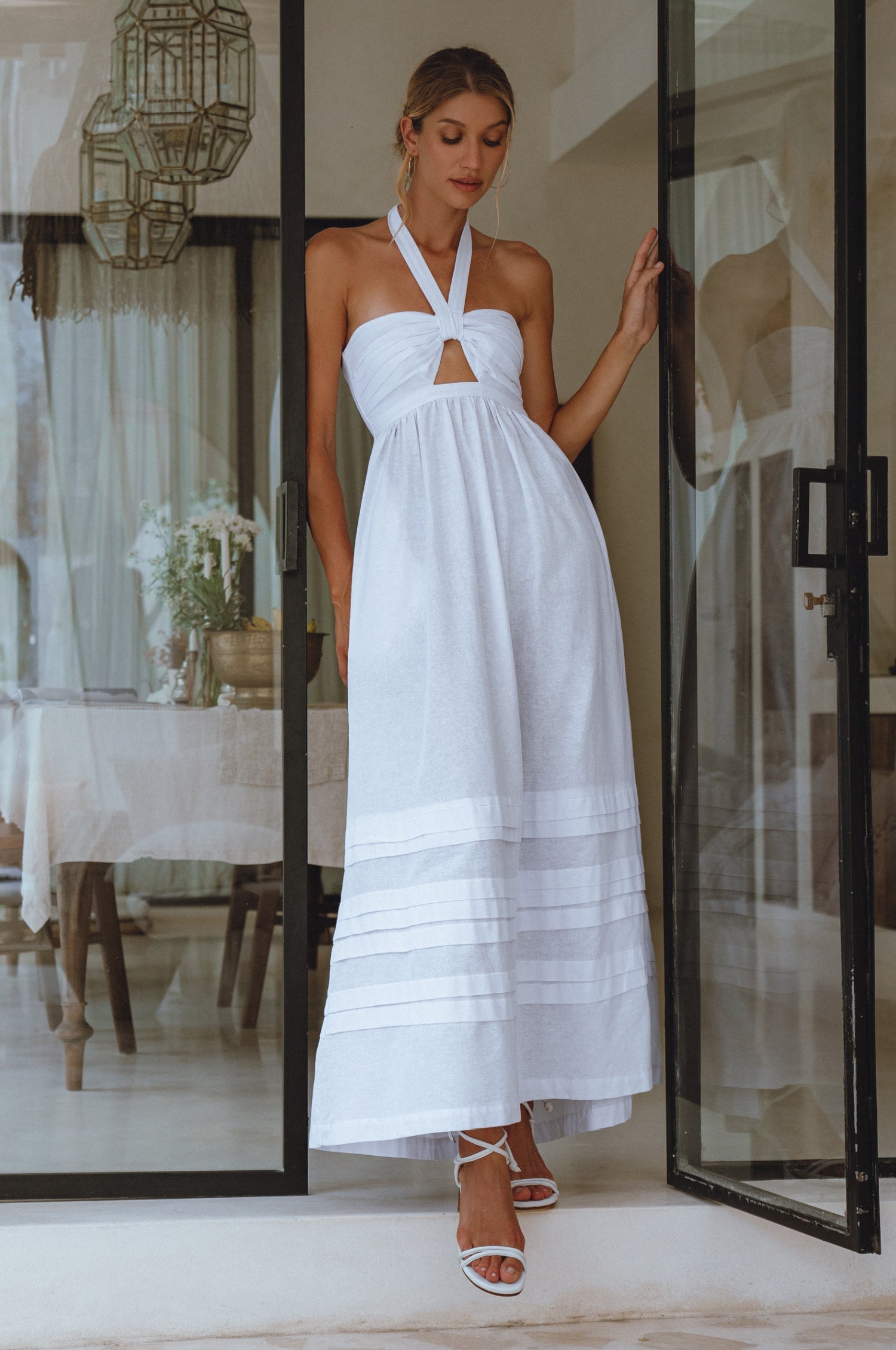 Penelope Halter Linen Maxi Dress-thumbmail-2