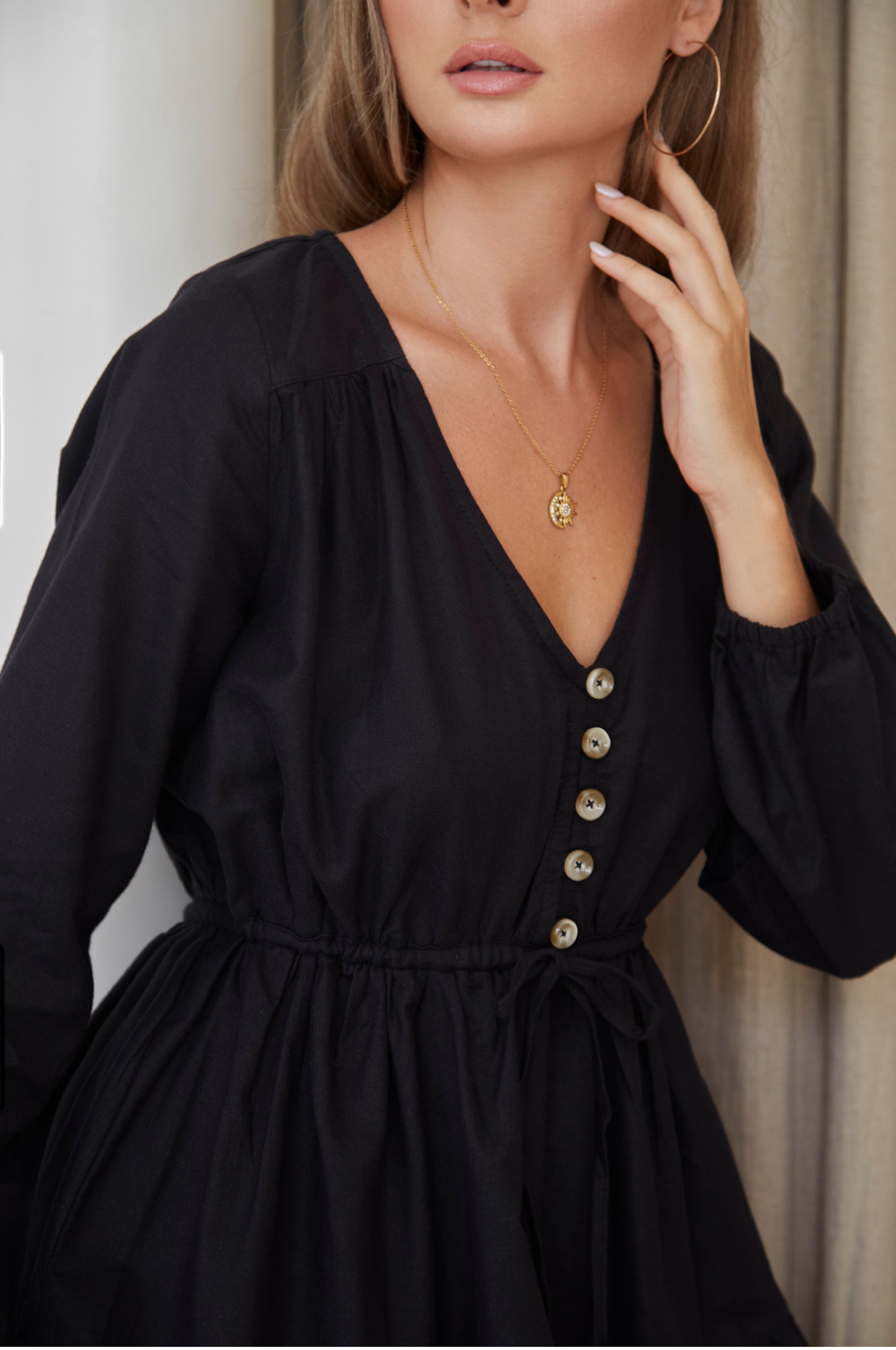 Positano Linen Mini Dress-thumbmail-1