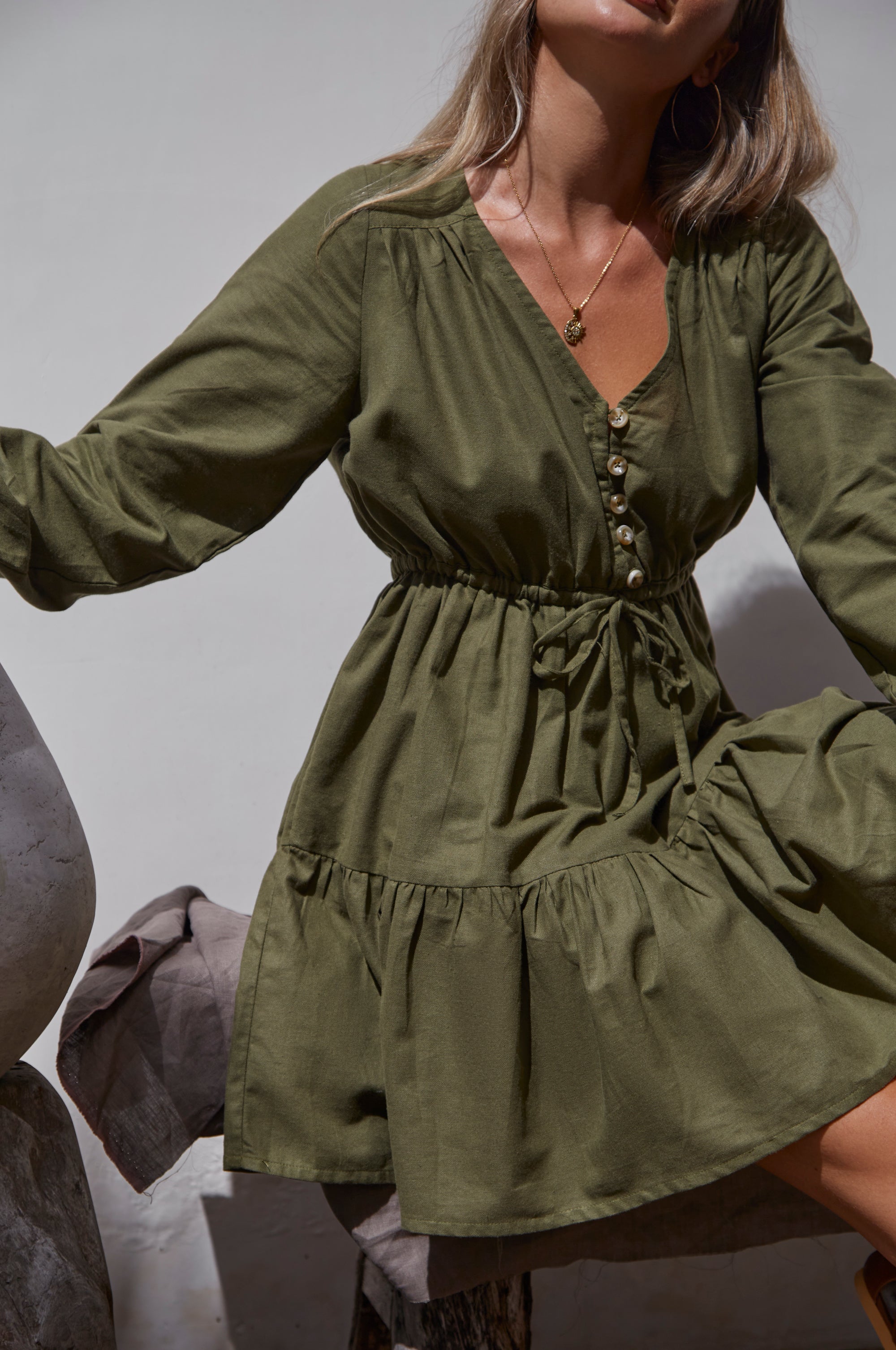 Positano Linen Mini Dress (Sale)-thumbmail-5