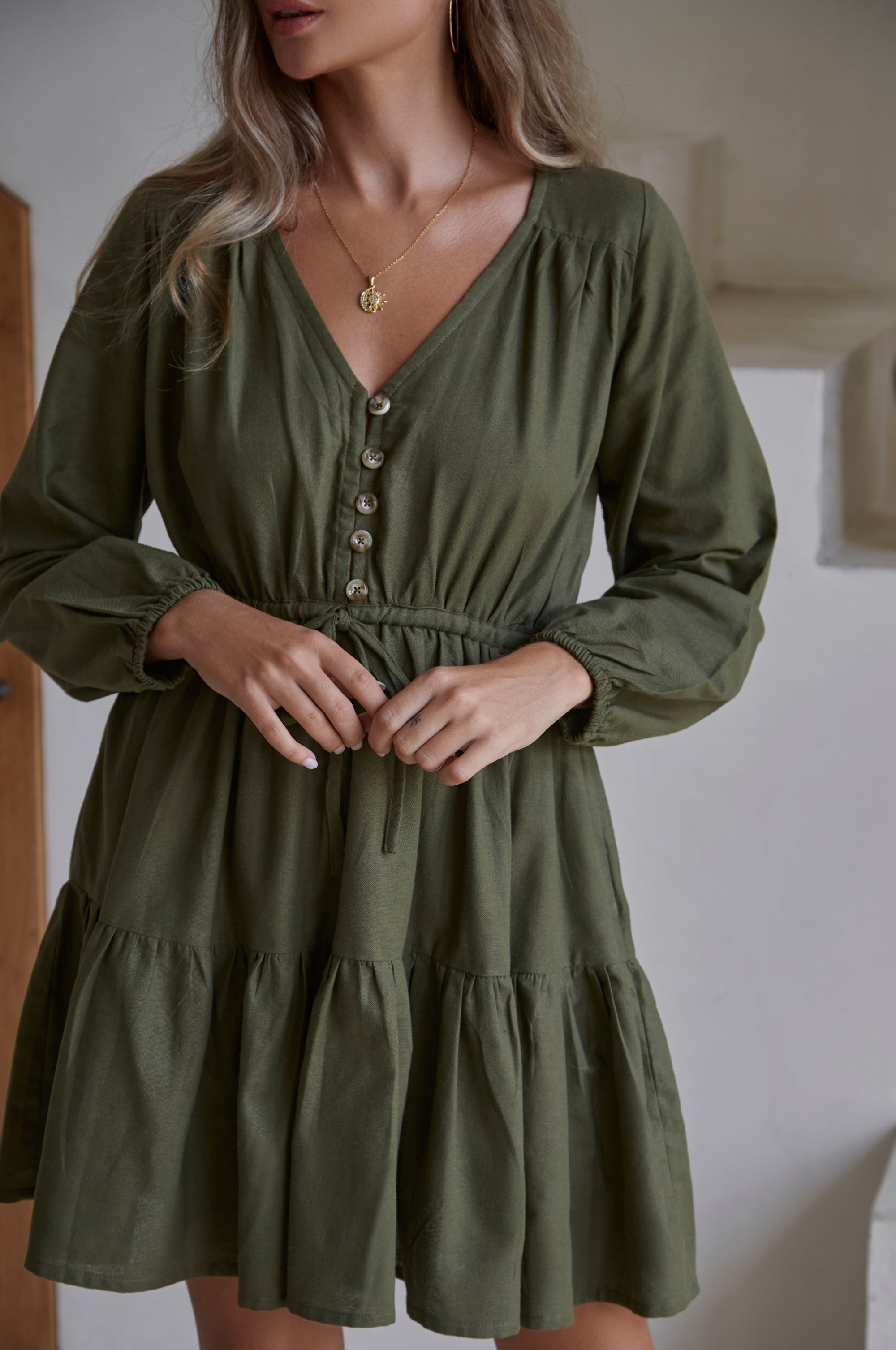 Positano Linen Mini Dress (Sale)-thumbmail-7