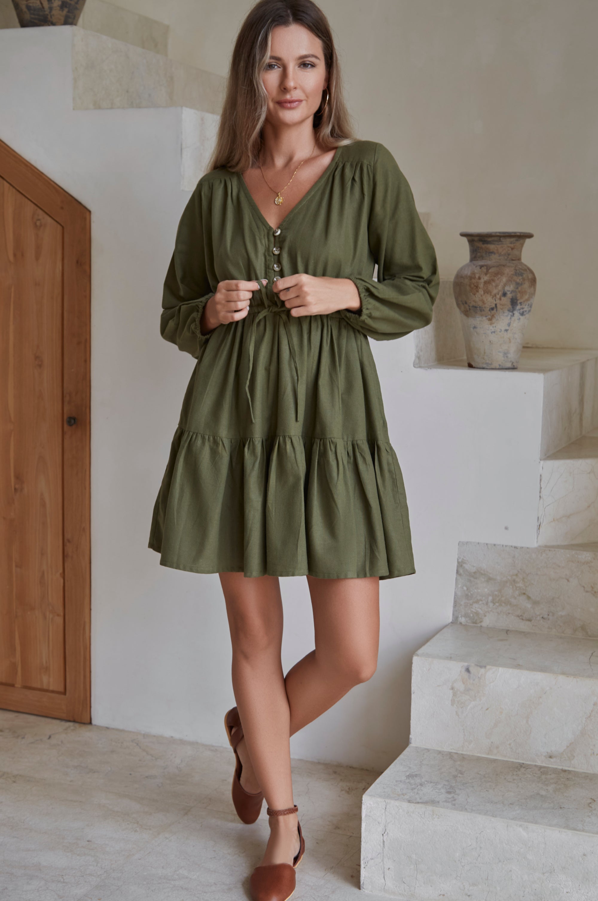Positano Linen Mini Dress (Sale)-thumbmail-9