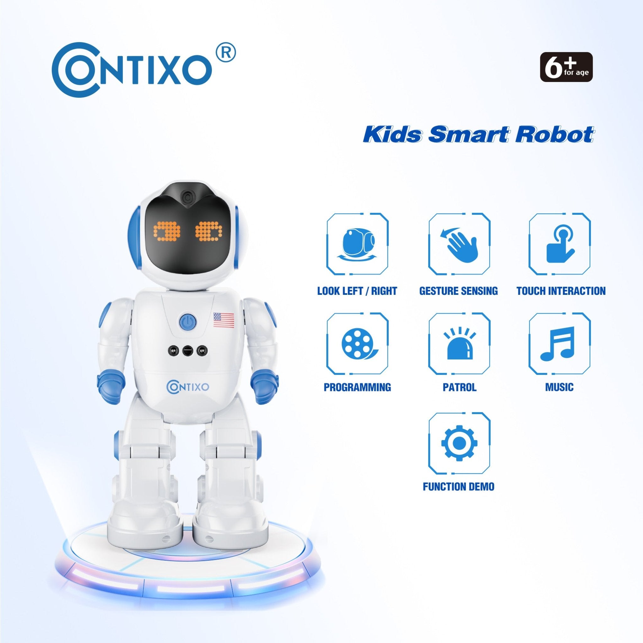 Contixo Remote Control Robot for Kids, Singing Dancing Programmable With Infrared Gesture, RC Robot Toy Age 6 -12-thumbmail-2