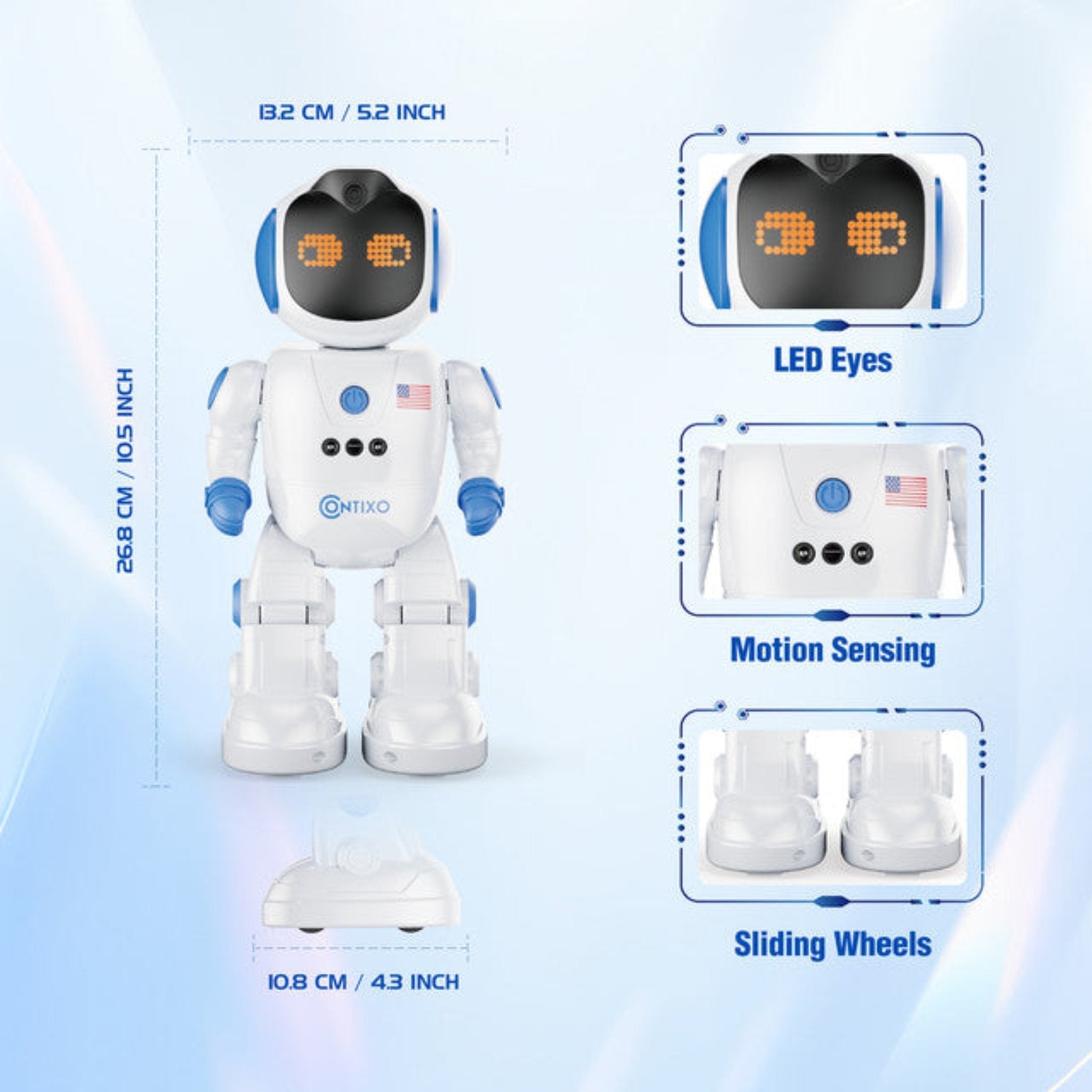 Contixo Remote Control Robot for Kids, Singing Dancing Programmable With Infrared Gesture, RC Robot Toy Age 6 -12-thumbmail-7