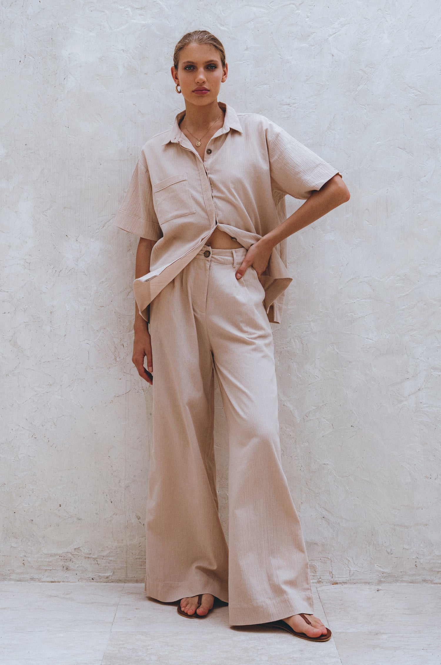 Raya Wide Leg Linen Pants-thumbmail-12