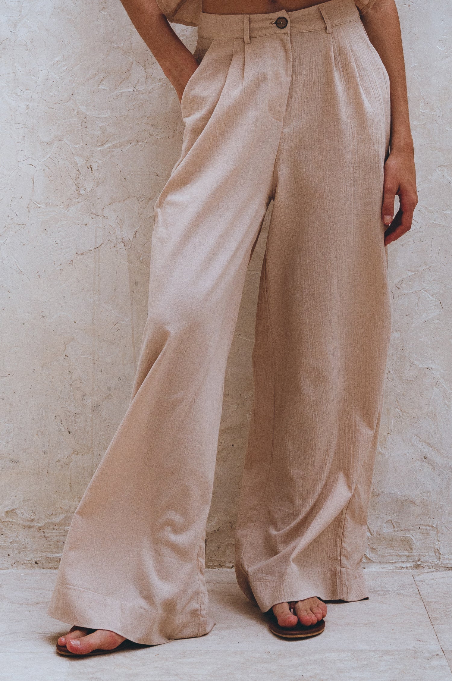 Raya Wide Leg Linen Pants-thumbmail-3