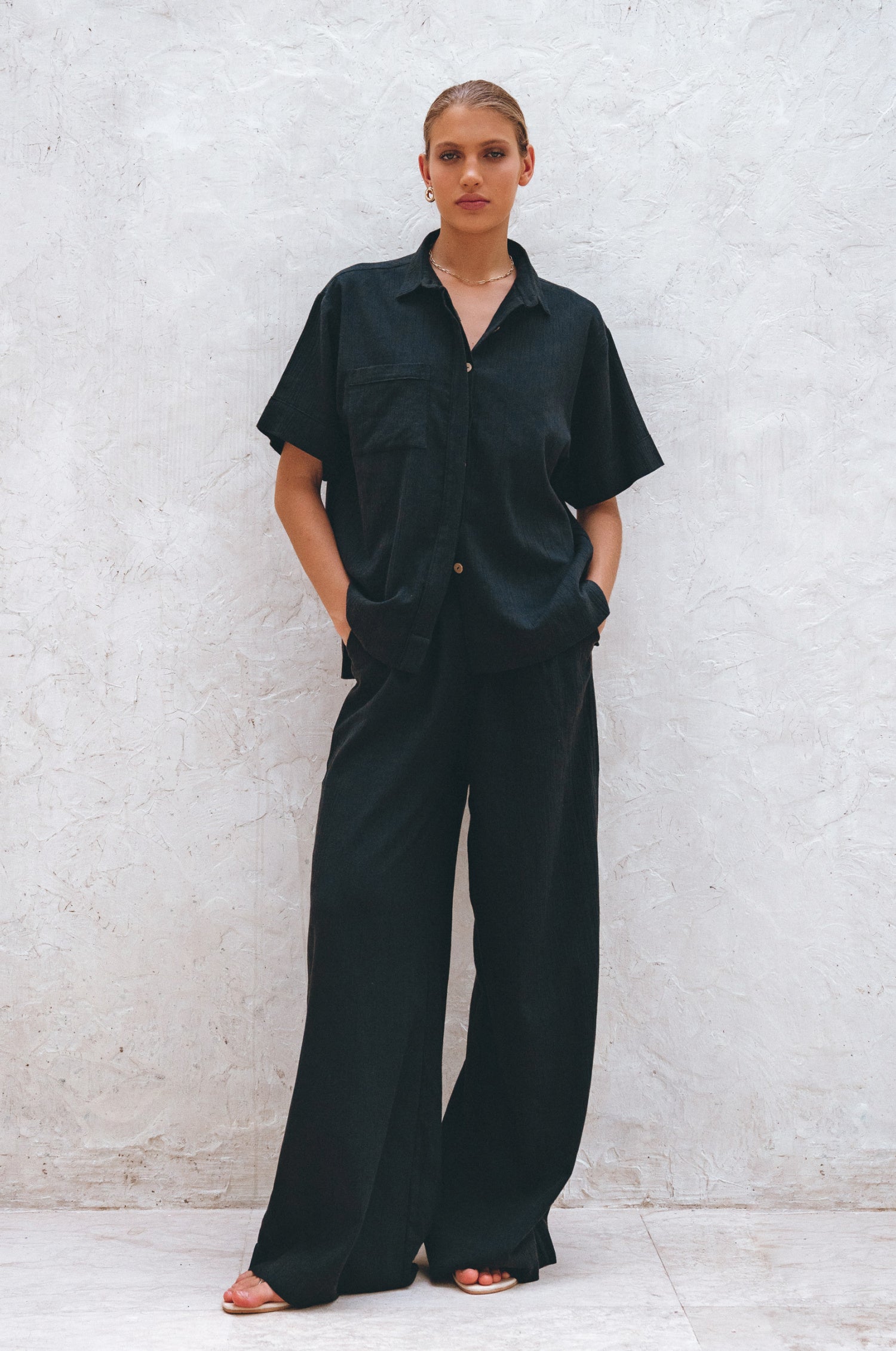 Raya Wide Leg Linen Pants-thumbmail-10