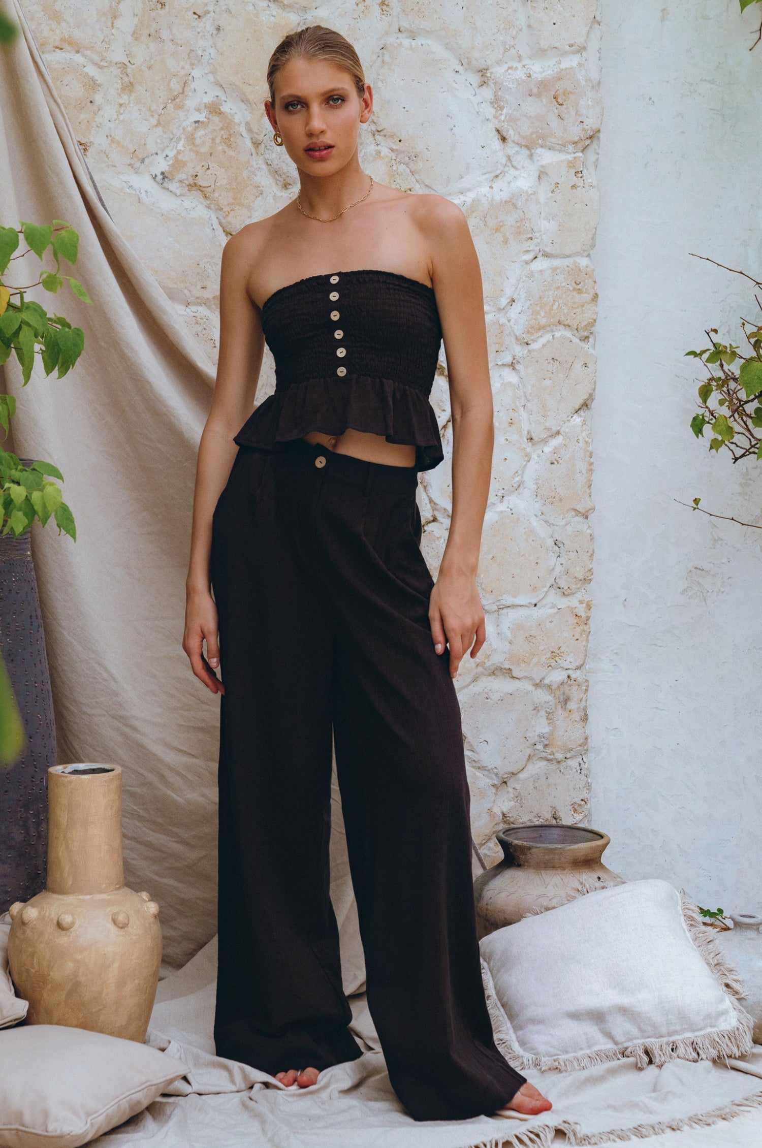 Raya Wide Leg Linen Pants-thumbmail-9