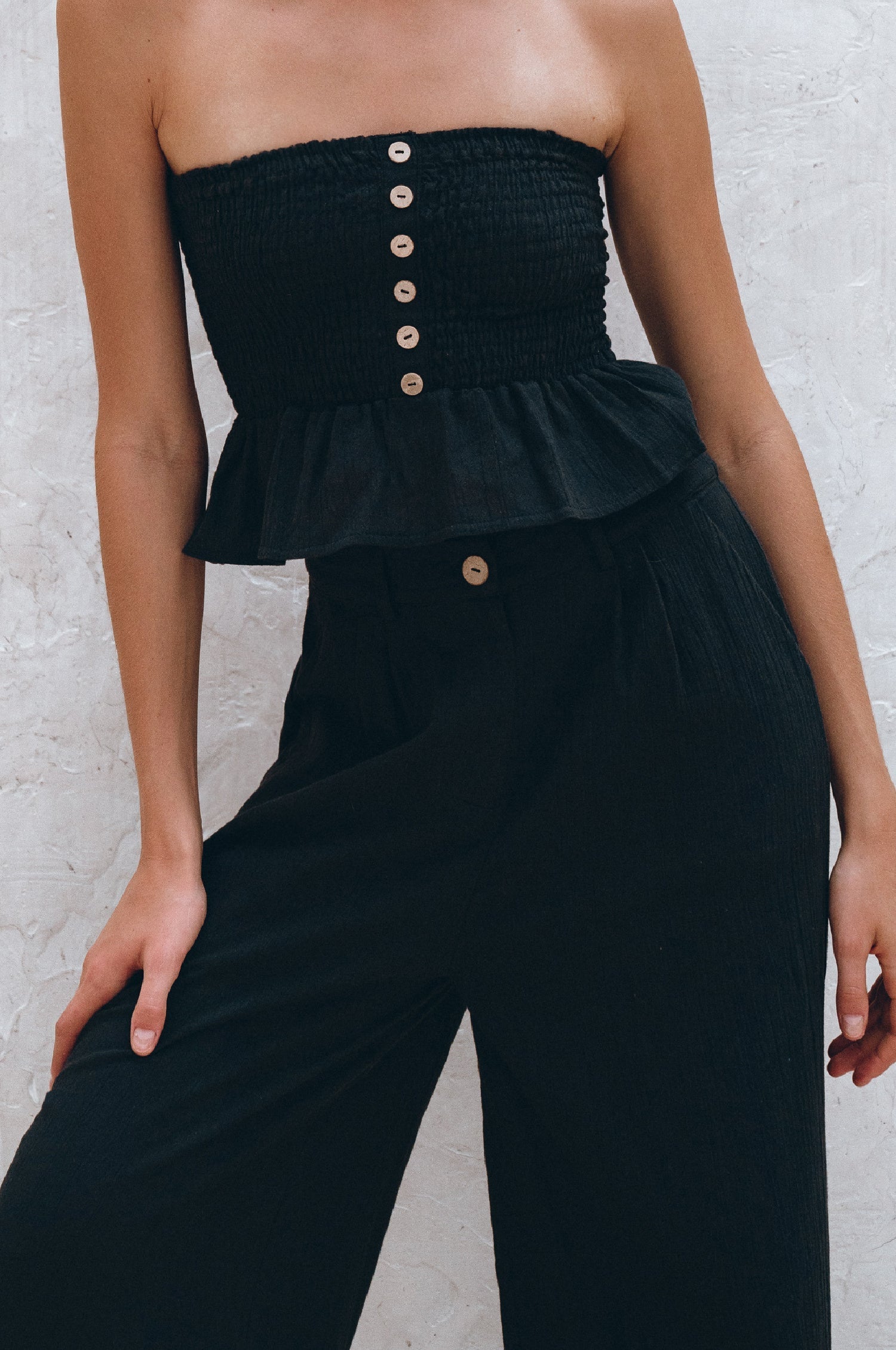 Raya Wide Leg Linen Pants-thumbmail-2