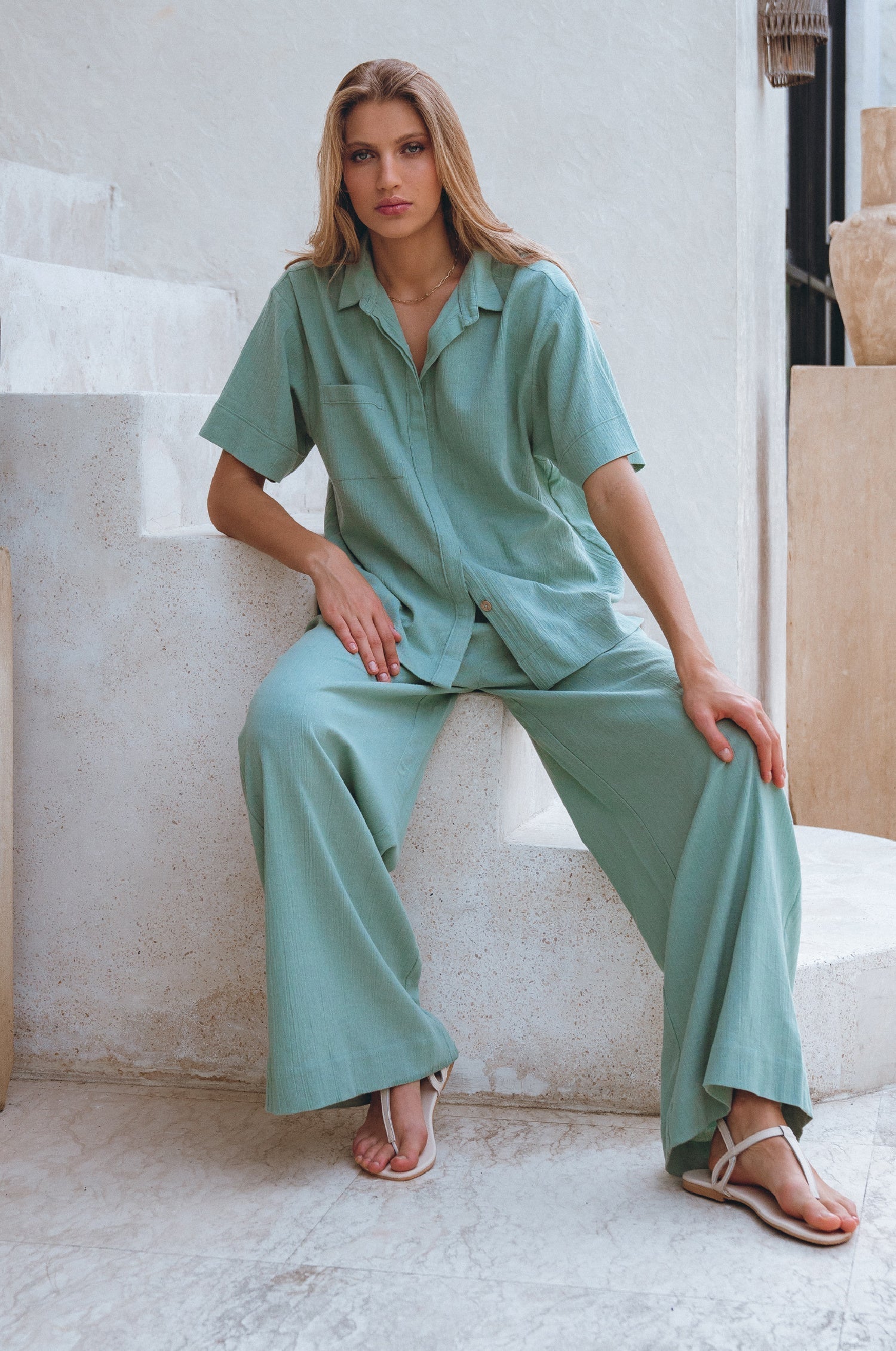 Raya Wide Leg Linen Pants-thumbmail-6