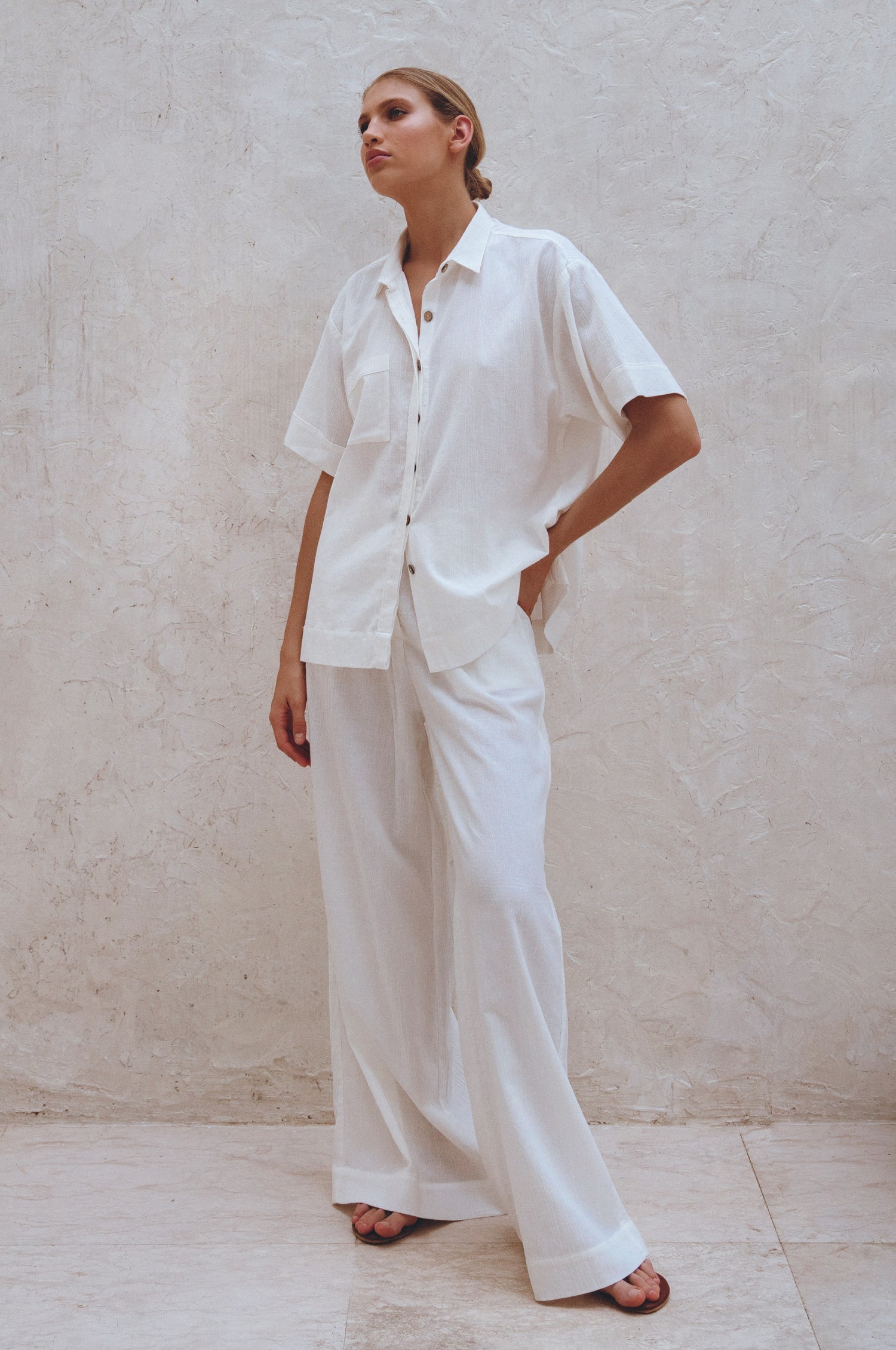 Raya Wide Leg Linen Pants-thumbmail-2