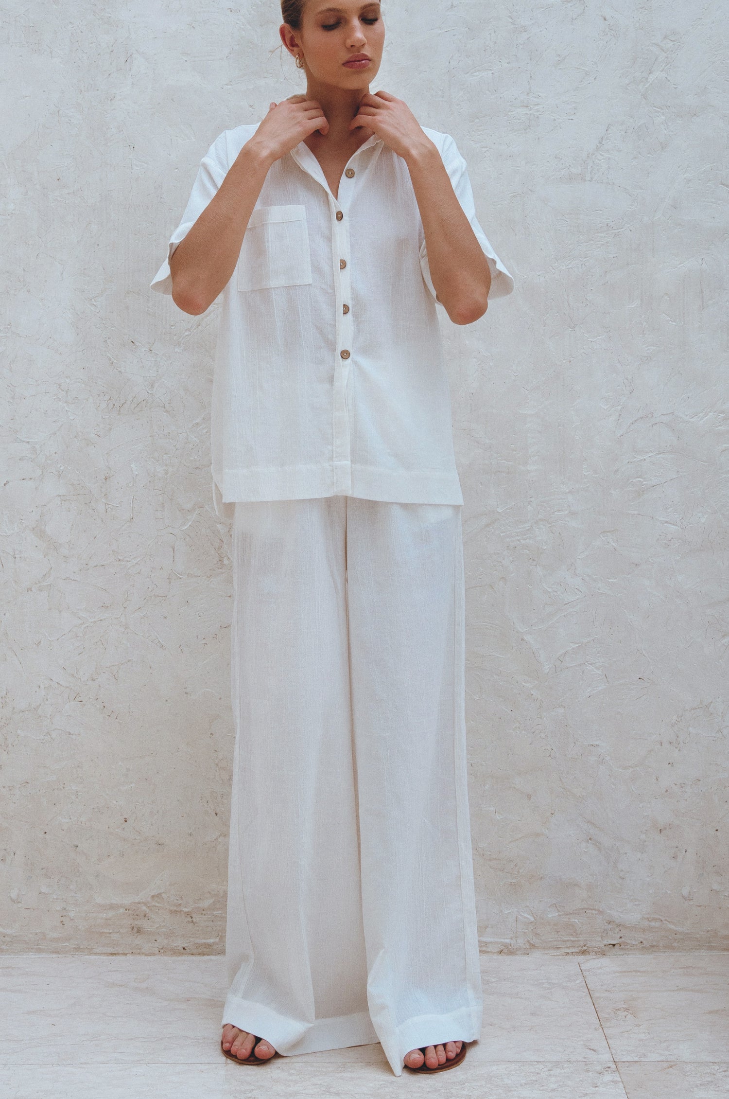 Raya Wide Leg Linen Pants-thumbmail-2
