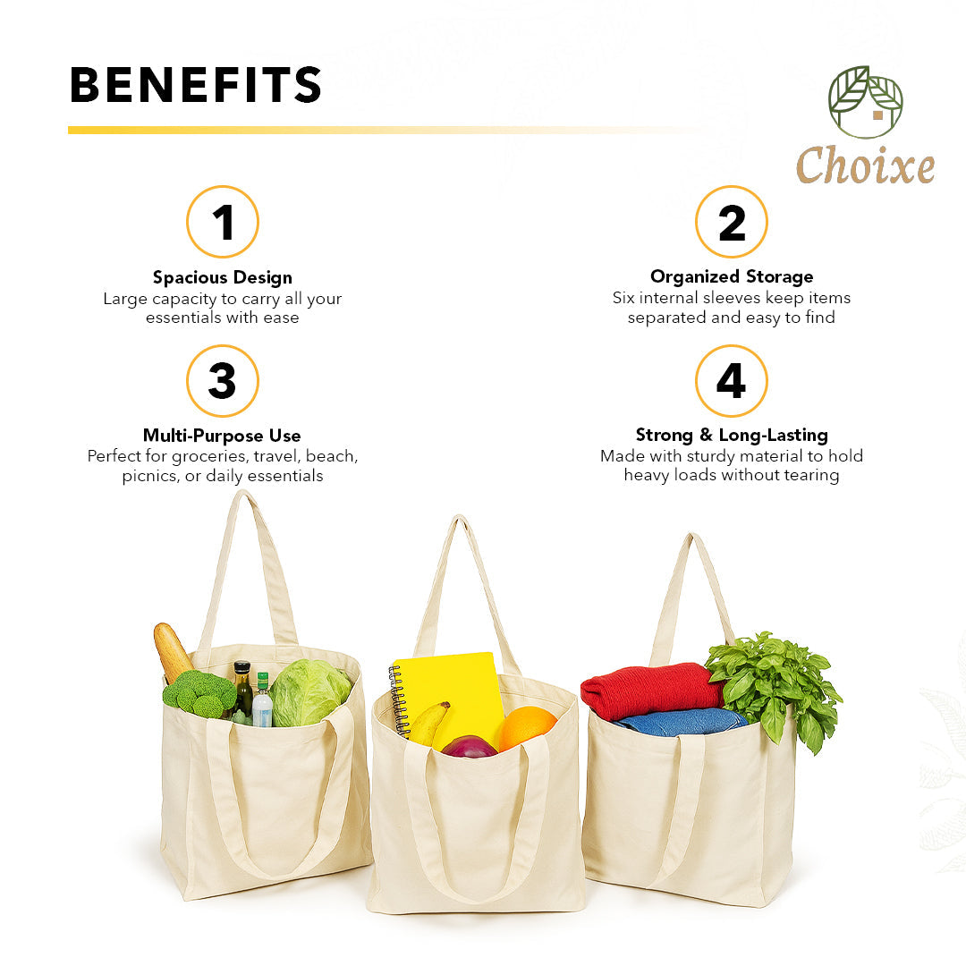 Reusable Tote Mesh Bag W/6 Internal Sleeves.-thumbmail-1