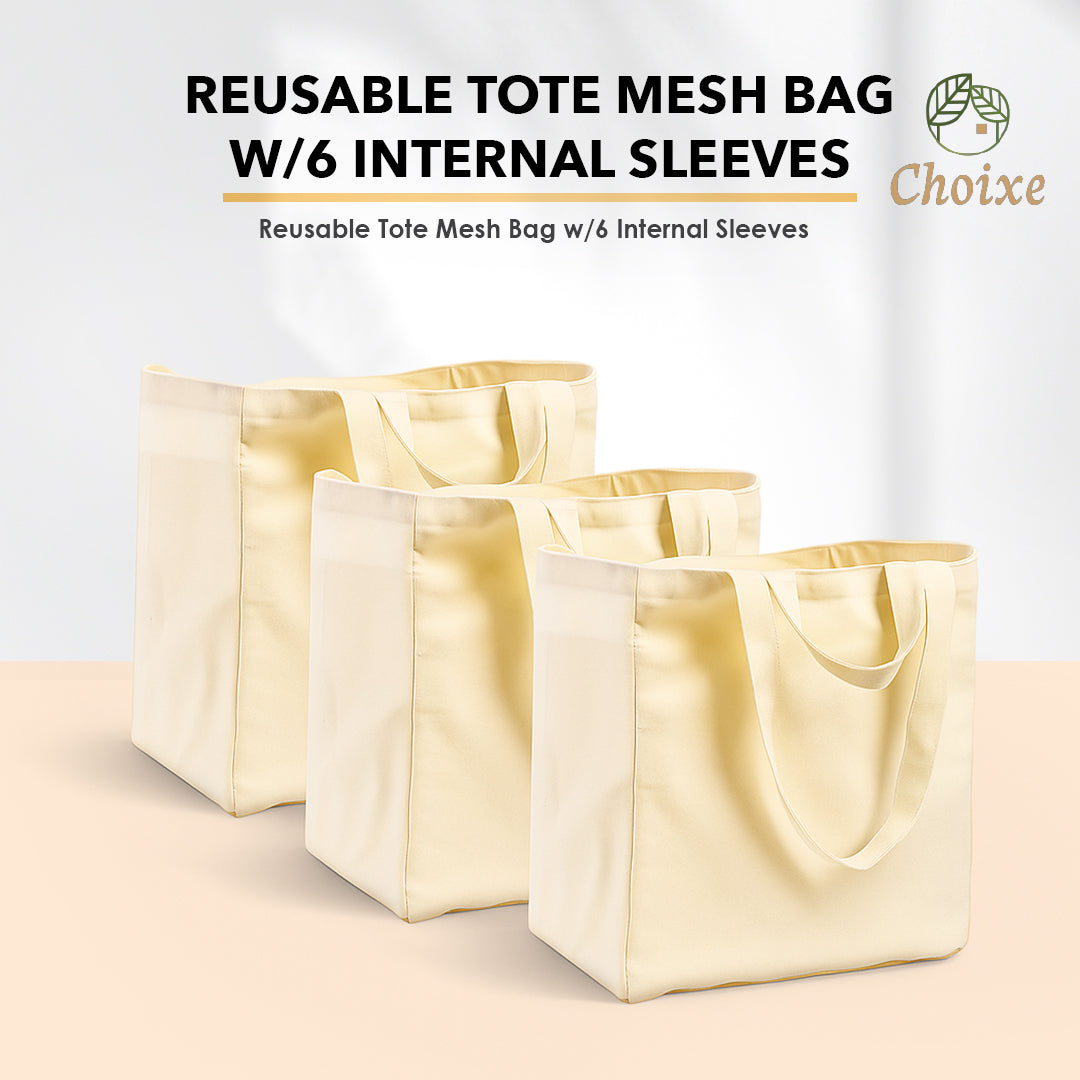 Reusable Tote Mesh Bag W/6 Internal Sleeves.-thumbmail-4