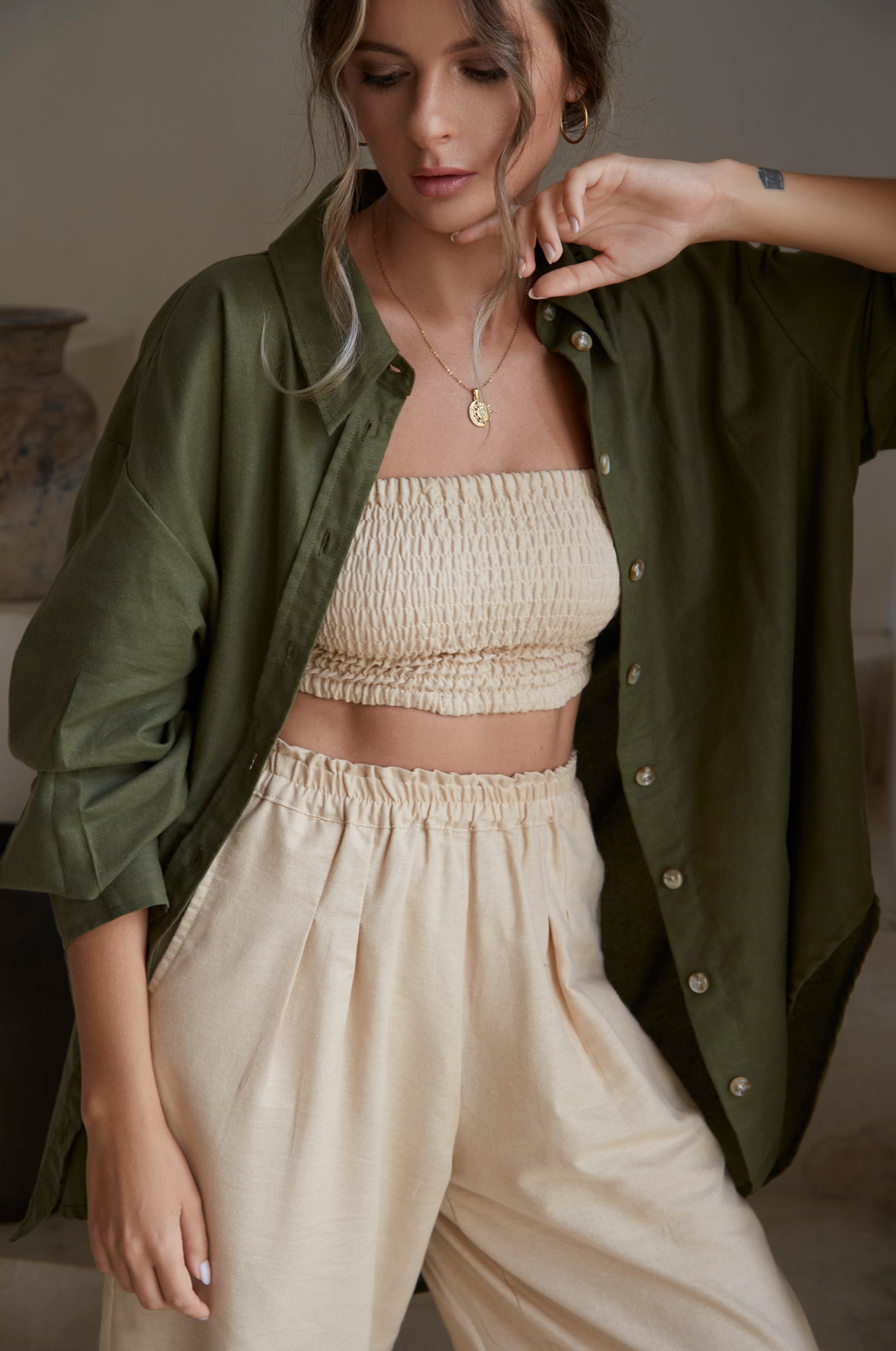 Romania Oversized Linen Shirt (Sale)-thumbmail-4