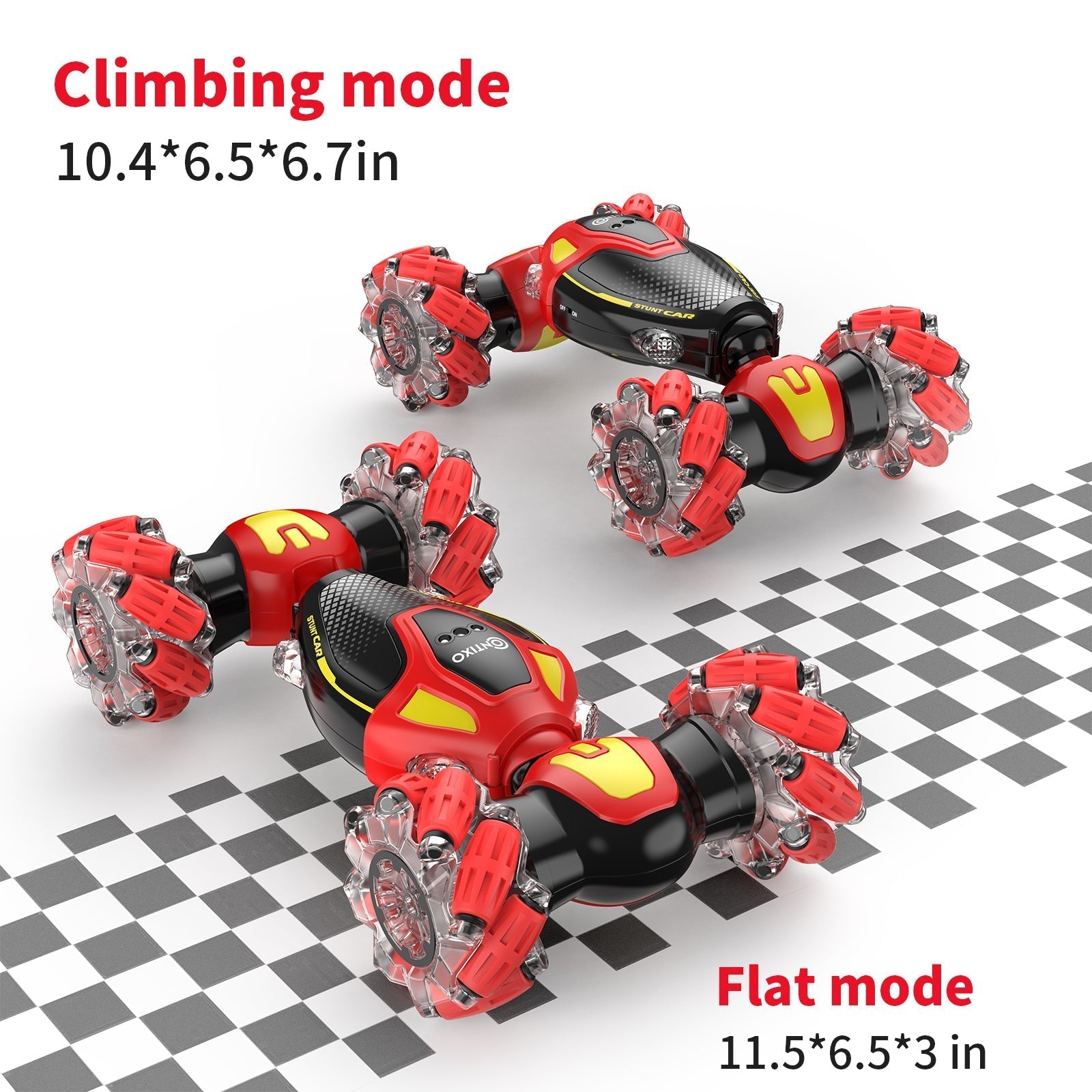 Contixo SC10 Cobra Speed Crawler RC Stunt Car - 4WD With Remote & Gesture Control, Red-thumbmail-3