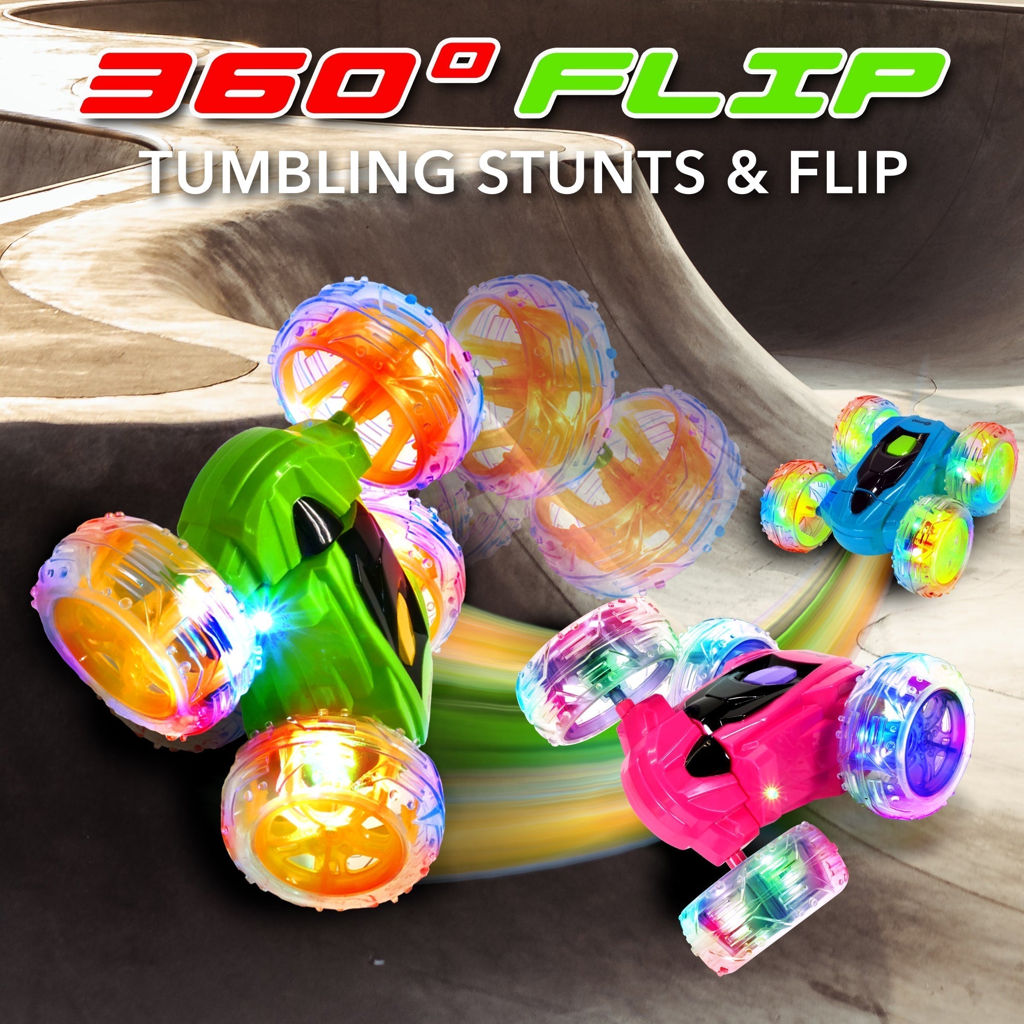 Contixo RC Stunt Car 4WD - 360 Spins, LED Lights-thumbmail-7