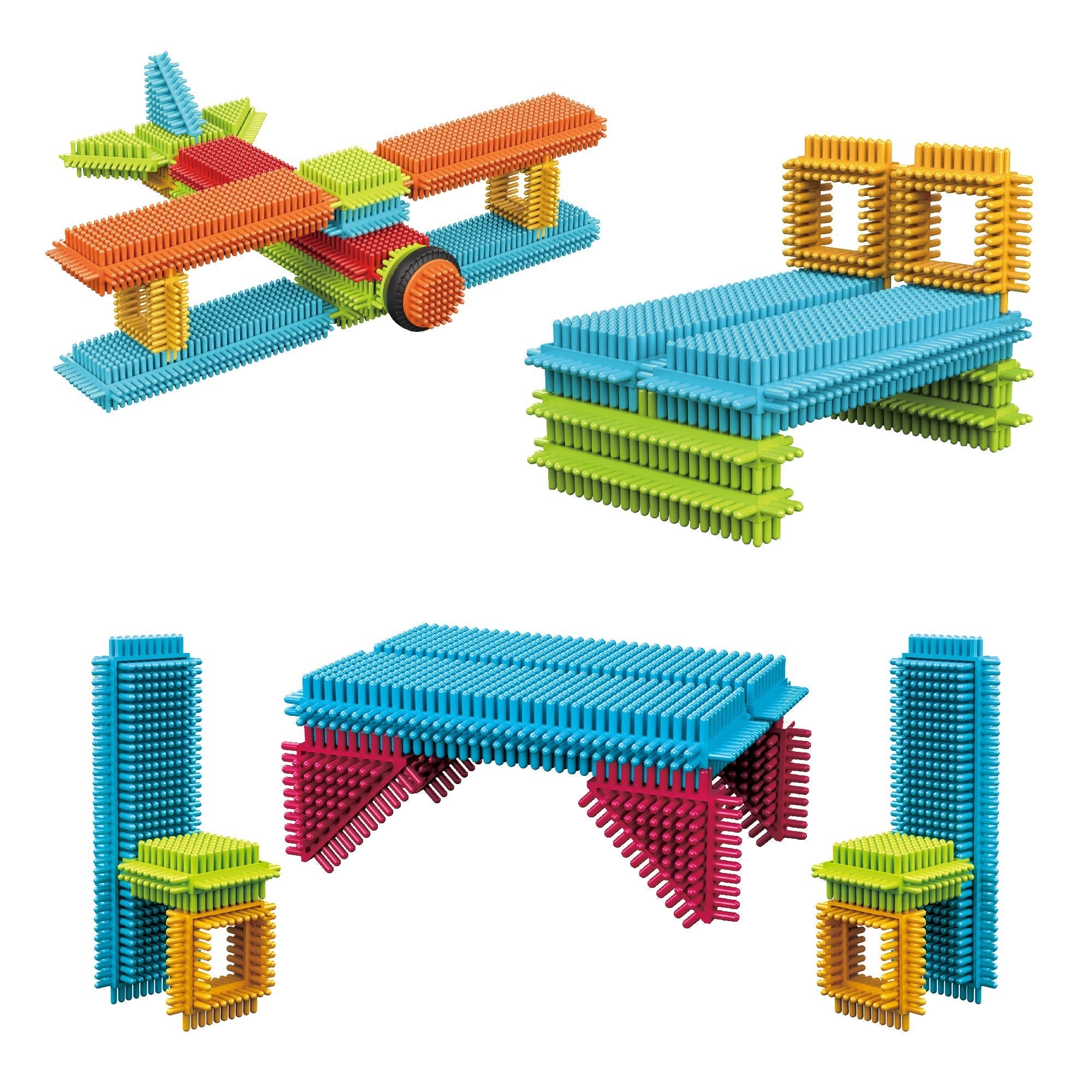 Contixo ST6 100 Pcs Bristle Shape 3D Tile STEM Building Block Set-thumbmail-8