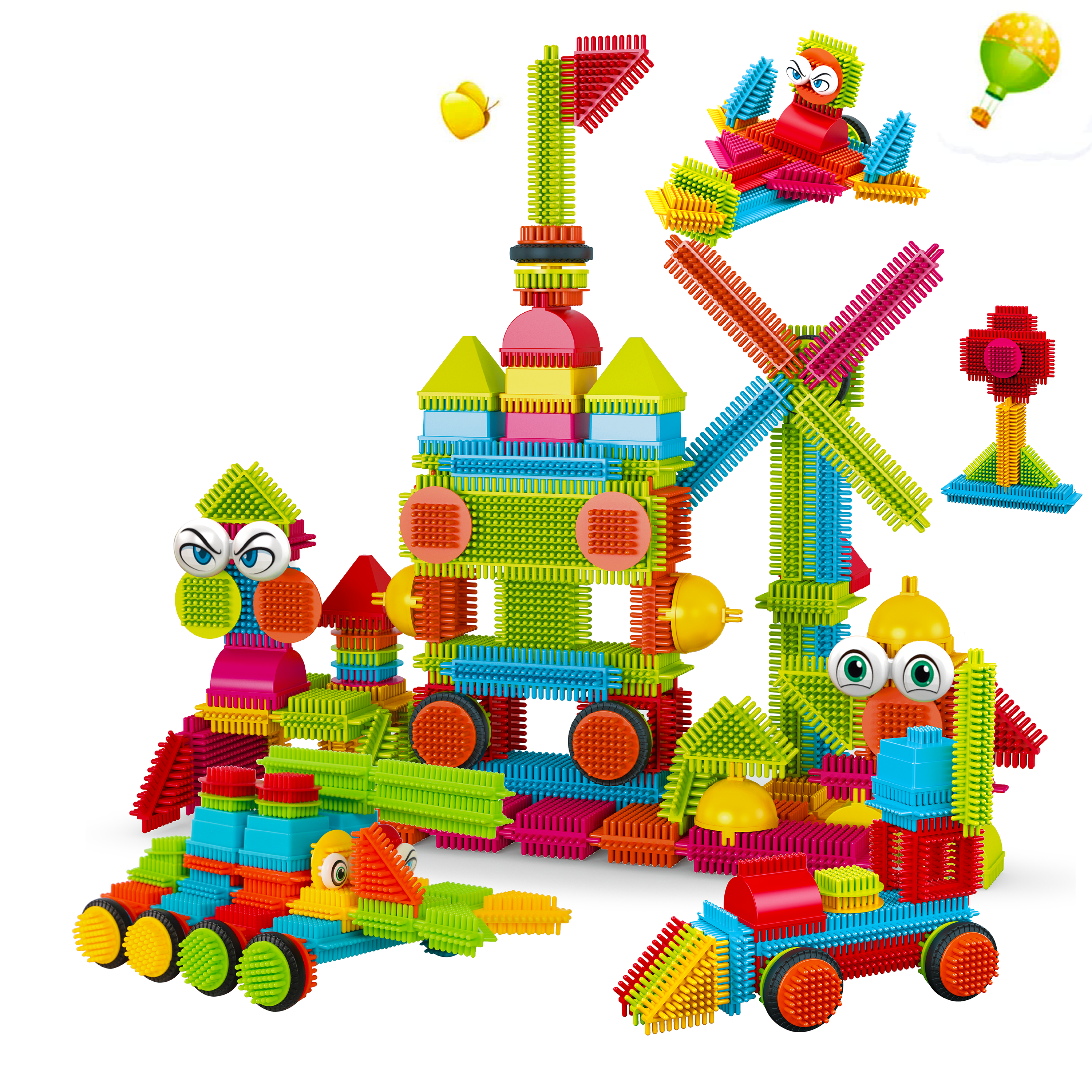 Contixo ST6 100 Pcs Bristle Shape 3D Tile STEM Building Block Set-thumbmail-1