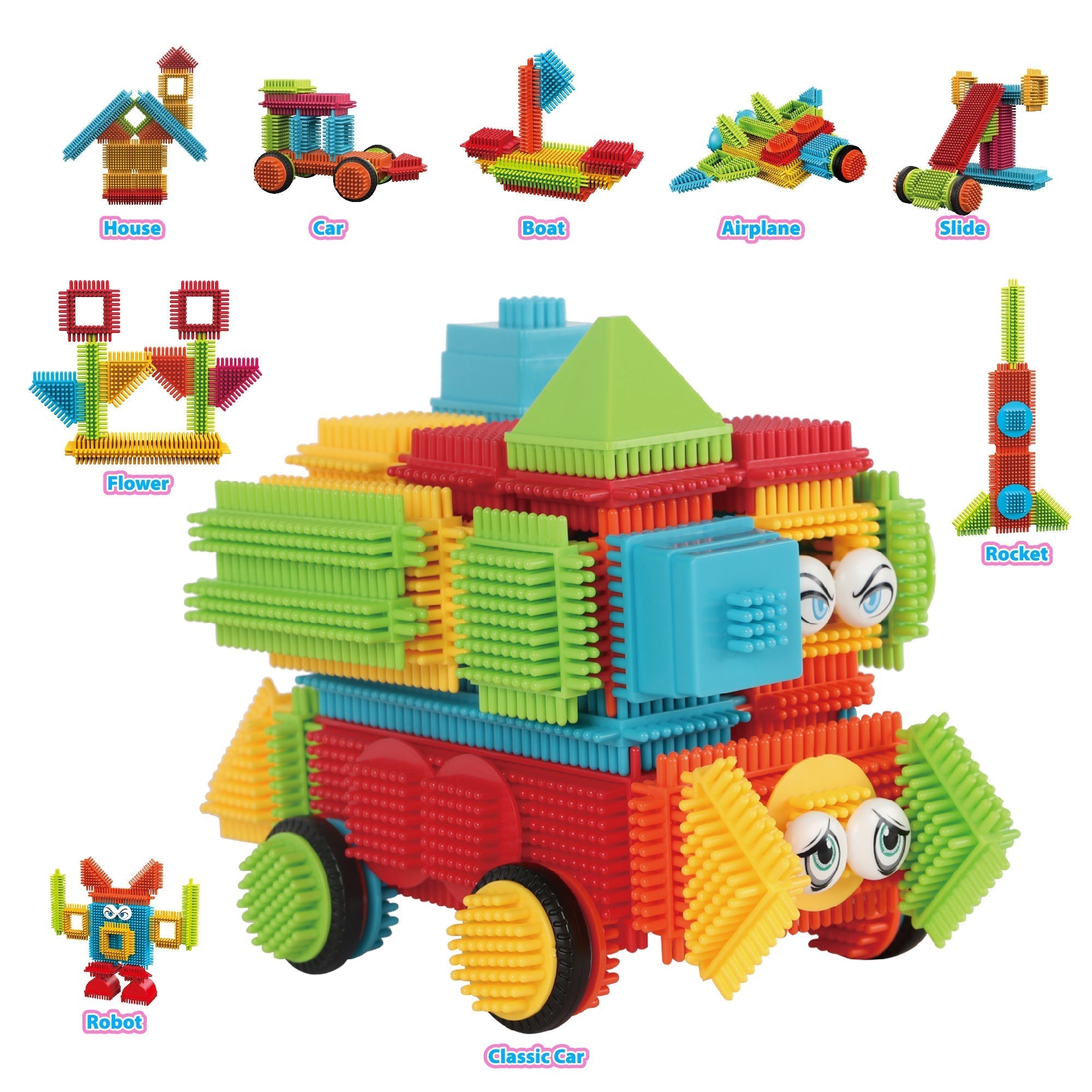 Contixo ST7 244 Pcs Bristle Shape 3D Tile STEM Building Block Set-thumbmail-5
