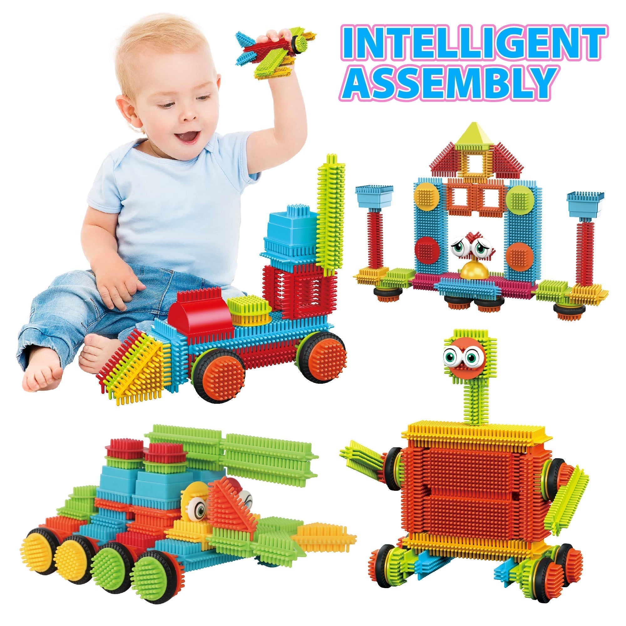 Contixo ST7 244 Pcs Bristle Shape 3D Tile STEM Building Block Set-thumbmail-6