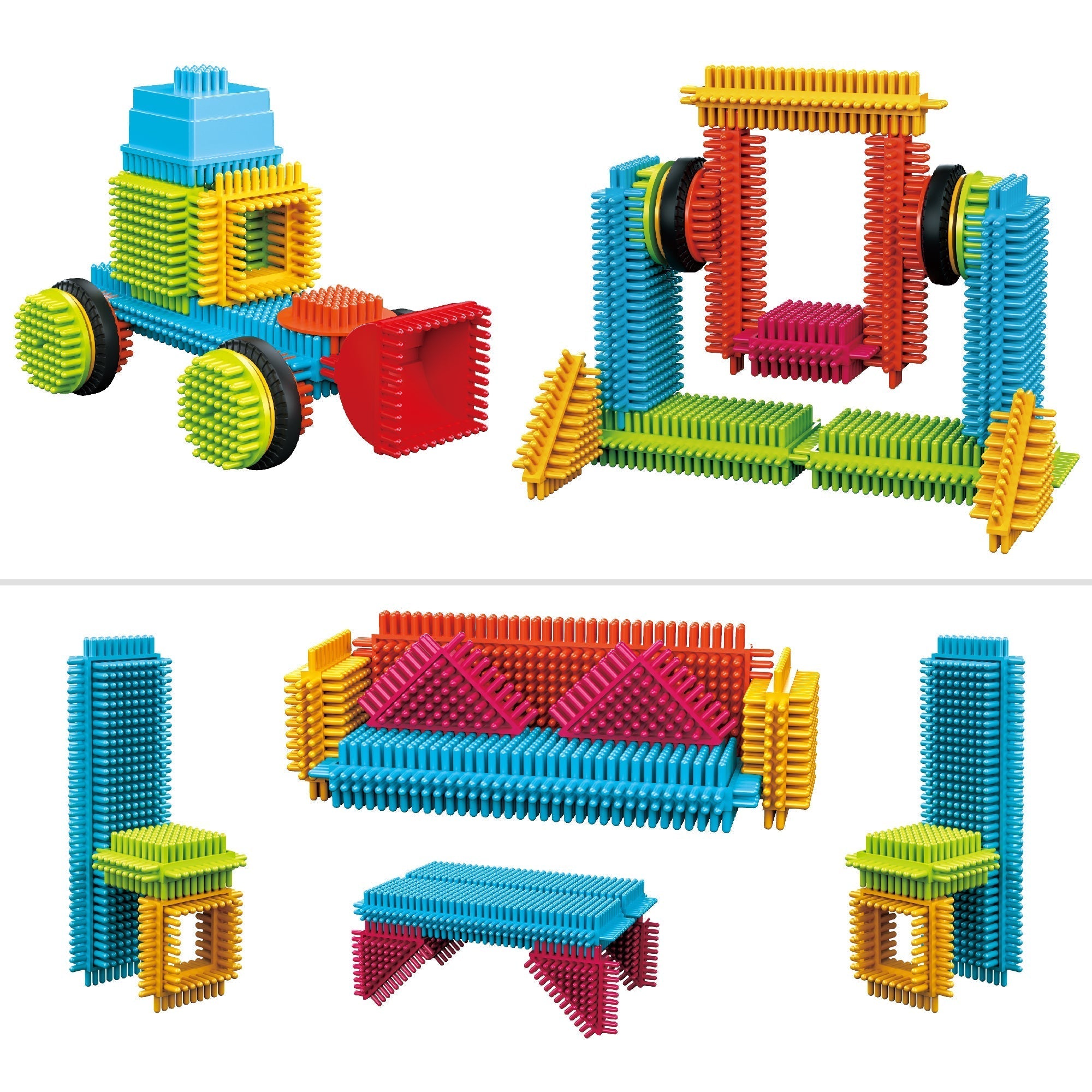 Contixo ST7 244 Pcs Bristle Shape 3D Tile STEM Building Block Set-thumbmail-8