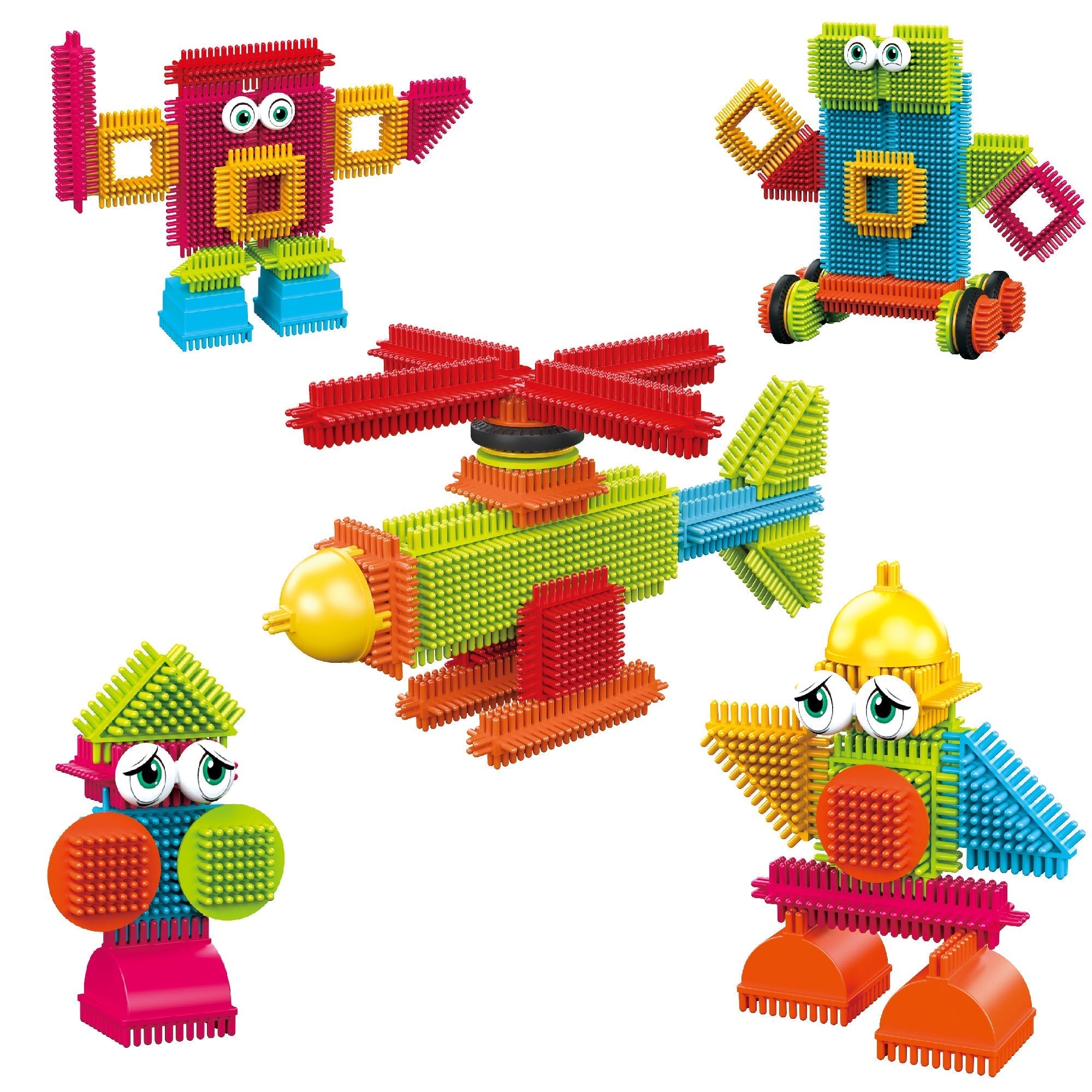 Contixo ST7 244 Pcs Bristle Shape 3D Tile STEM Building Block Set-thumbmail-9