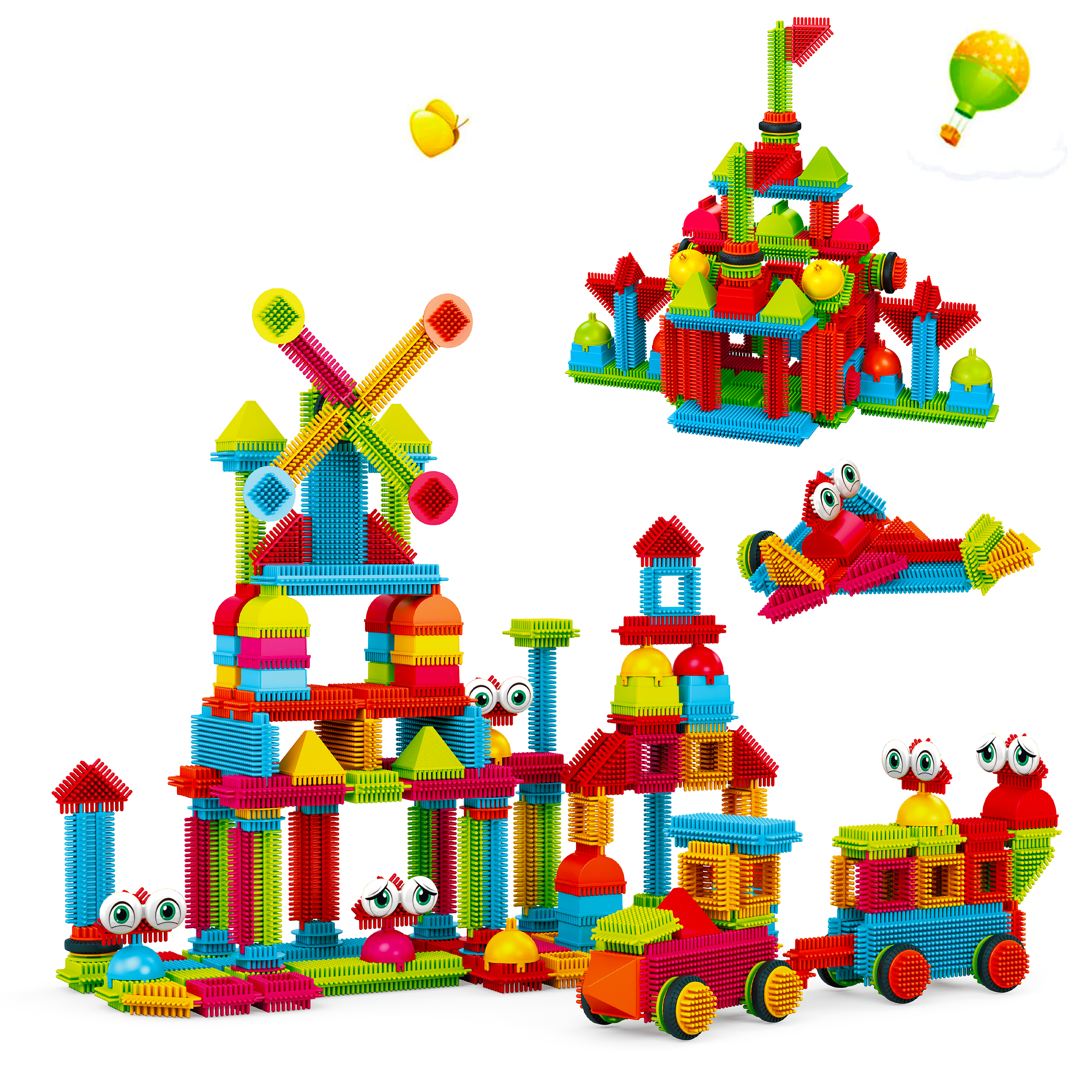 Contixo ST7 244 Pcs Bristle Shape 3D Tile STEM Building Block Set-thumbmail-1