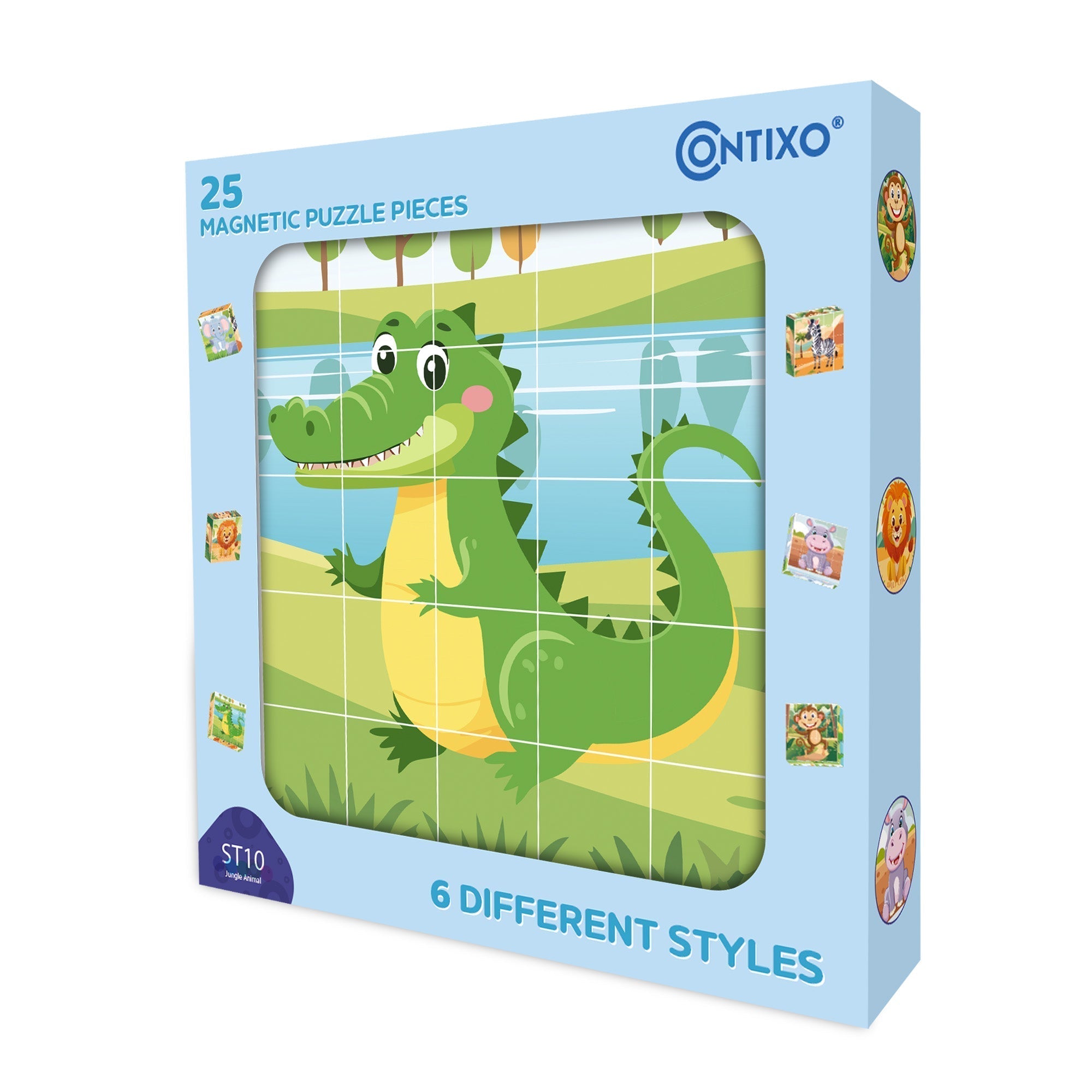 Contixo ST10 25-Piece Magnetic Jungle Animal Puzzle Blocks – 6 Puzzles in One-thumbmail-5