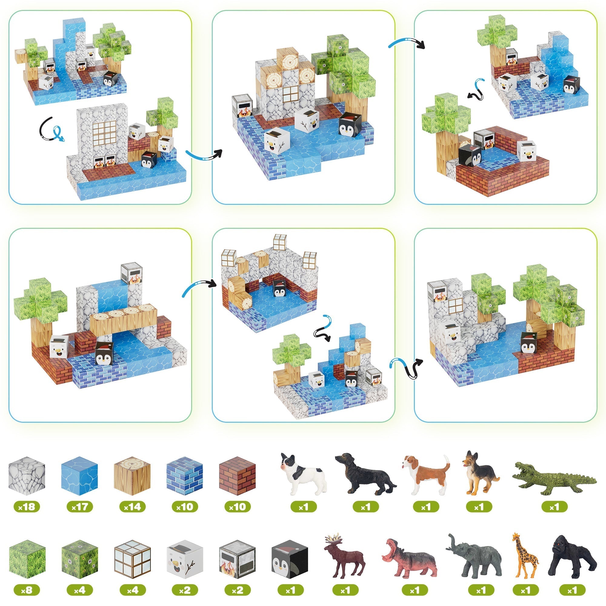 Contixo ST13 Magnetic Blocks, 100 PCS Magnetic Building Cube Game, Sensory Toys for Boys & Girls, STEM Stacking Toy Gifts for Age 3-12-thumbmail-8