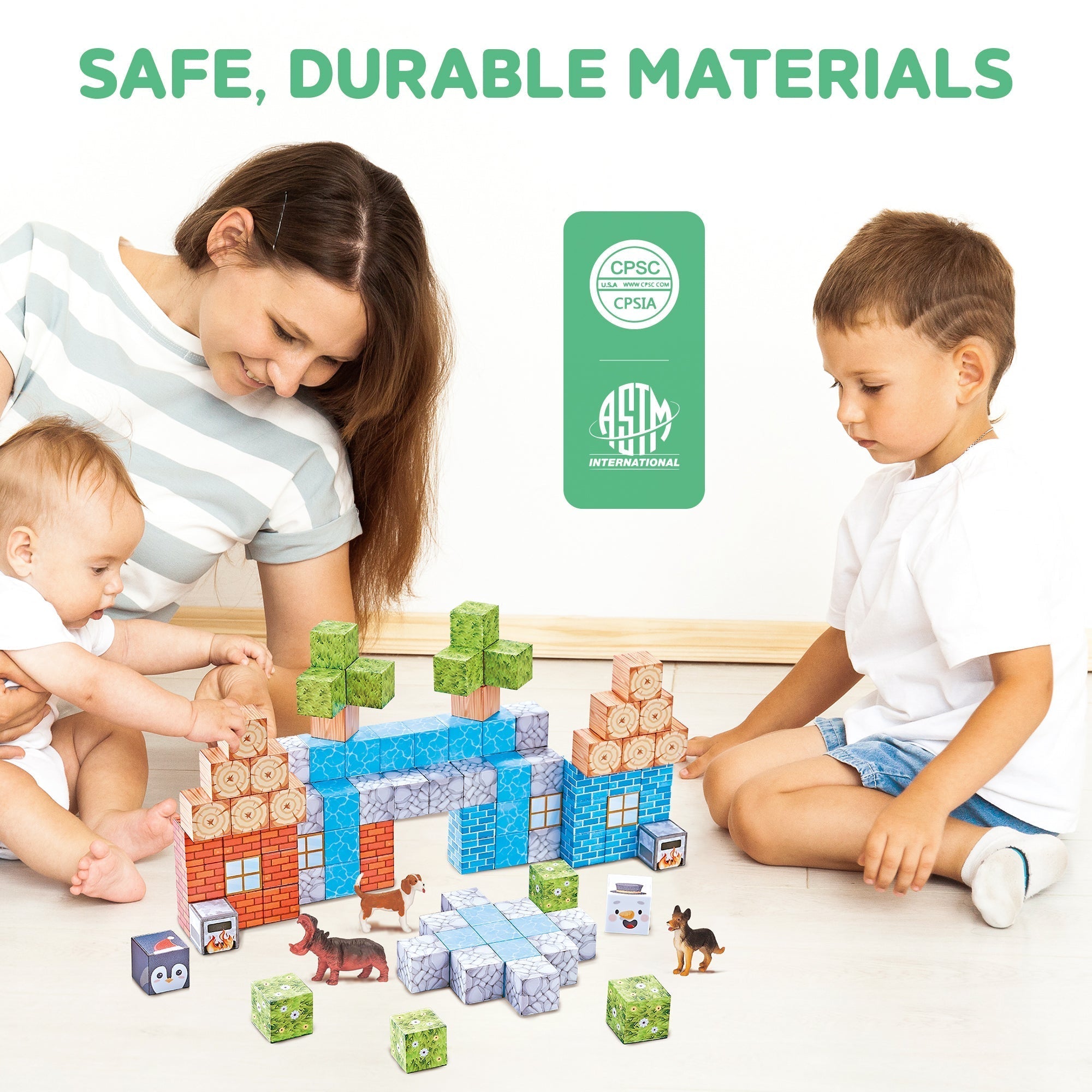 Contixo ST13 Magnetic Blocks, 100 PCS Magnetic Building Cube Game, Sensory Toys for Boys & Girls, STEM Stacking Toy Gifts for Age 3-12-thumbmail-11