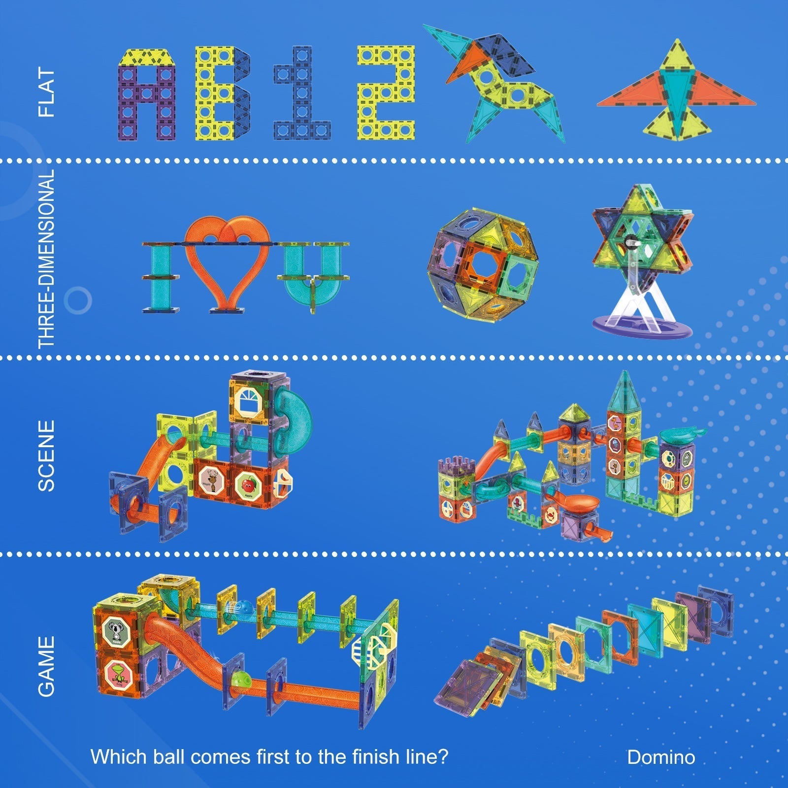 Contixo ST8 Magnetic Light-Up 3D Tiles Building Set - 110 Piece STEM Marble Run Blocks for Kids, Fun Educational Toy for Boys & Girls Ages-thumbmail-8