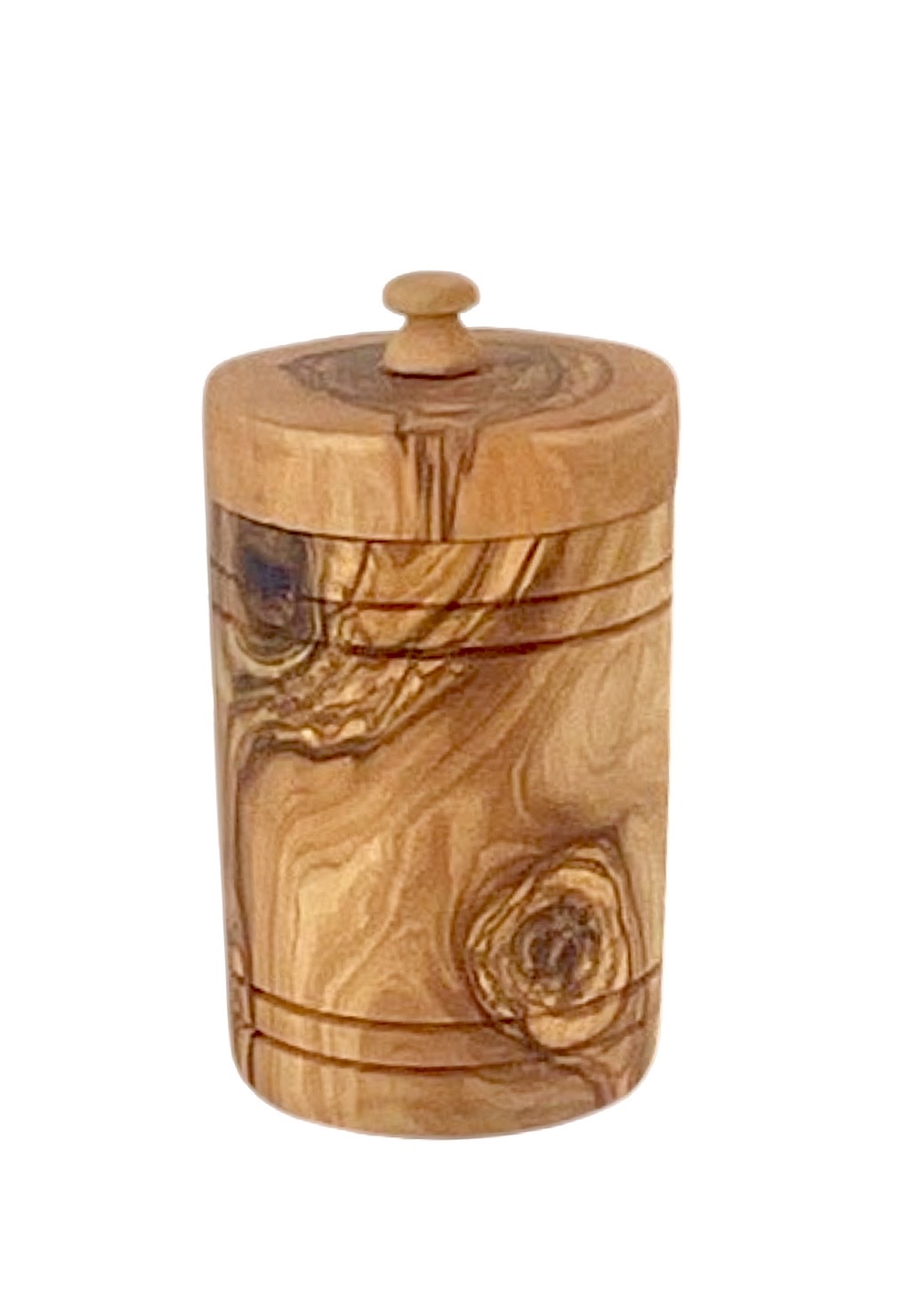Olive Wood Spice Jar Salt Keeper W/Lid-thumbmail-6