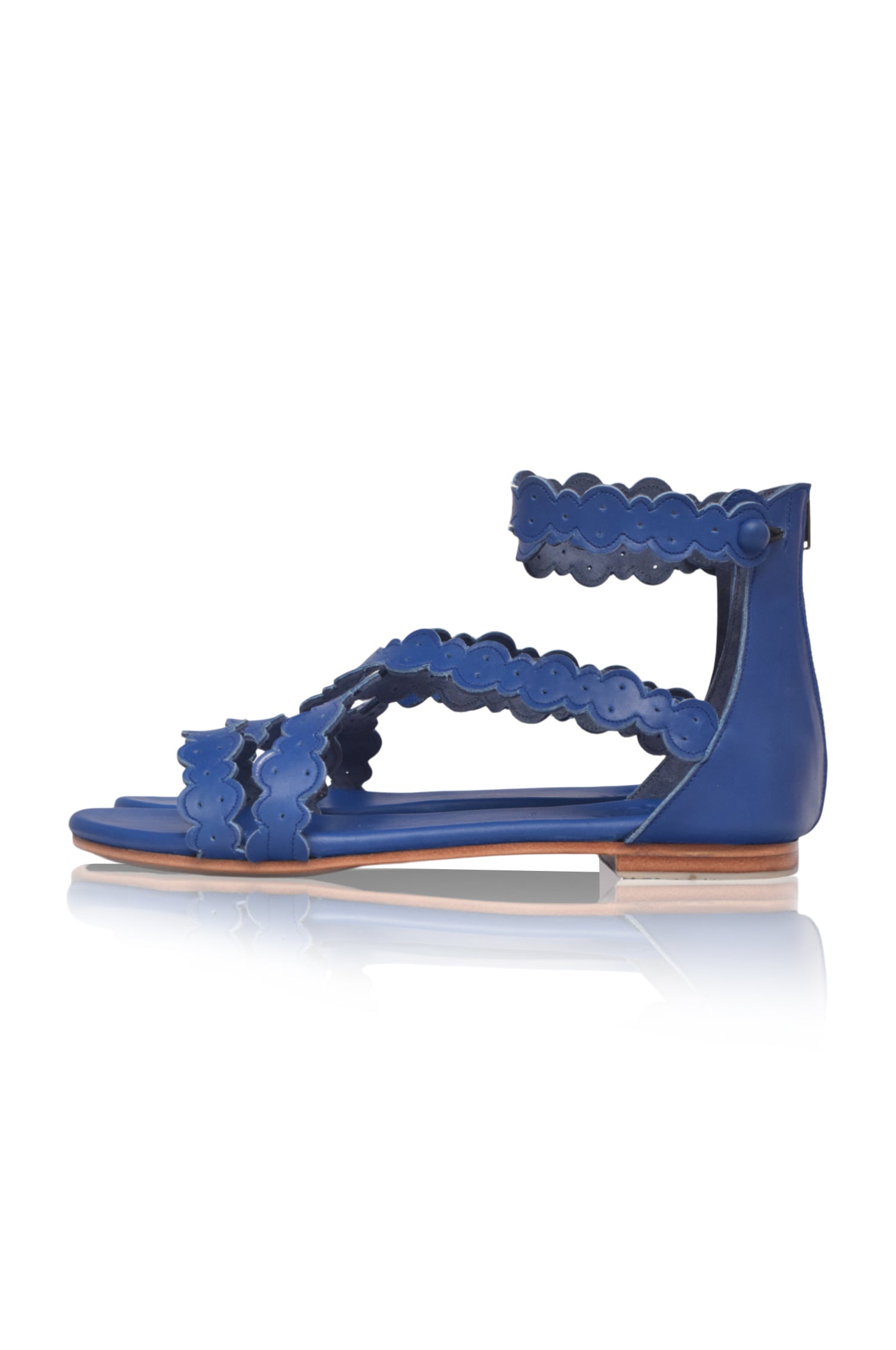 Salty Sea Criss Cross Leather Sandals-thumbmail-3
