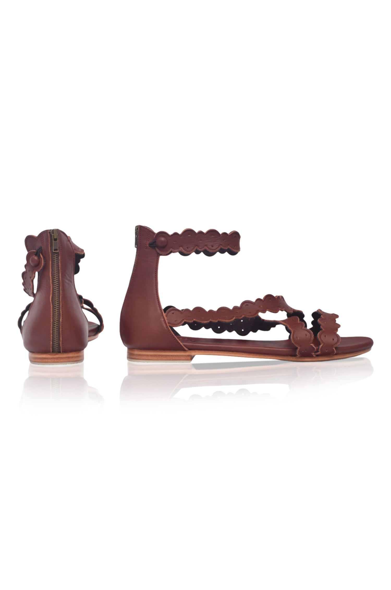 Salty Sea Criss Cross Leather Sandals-thumbmail-7
