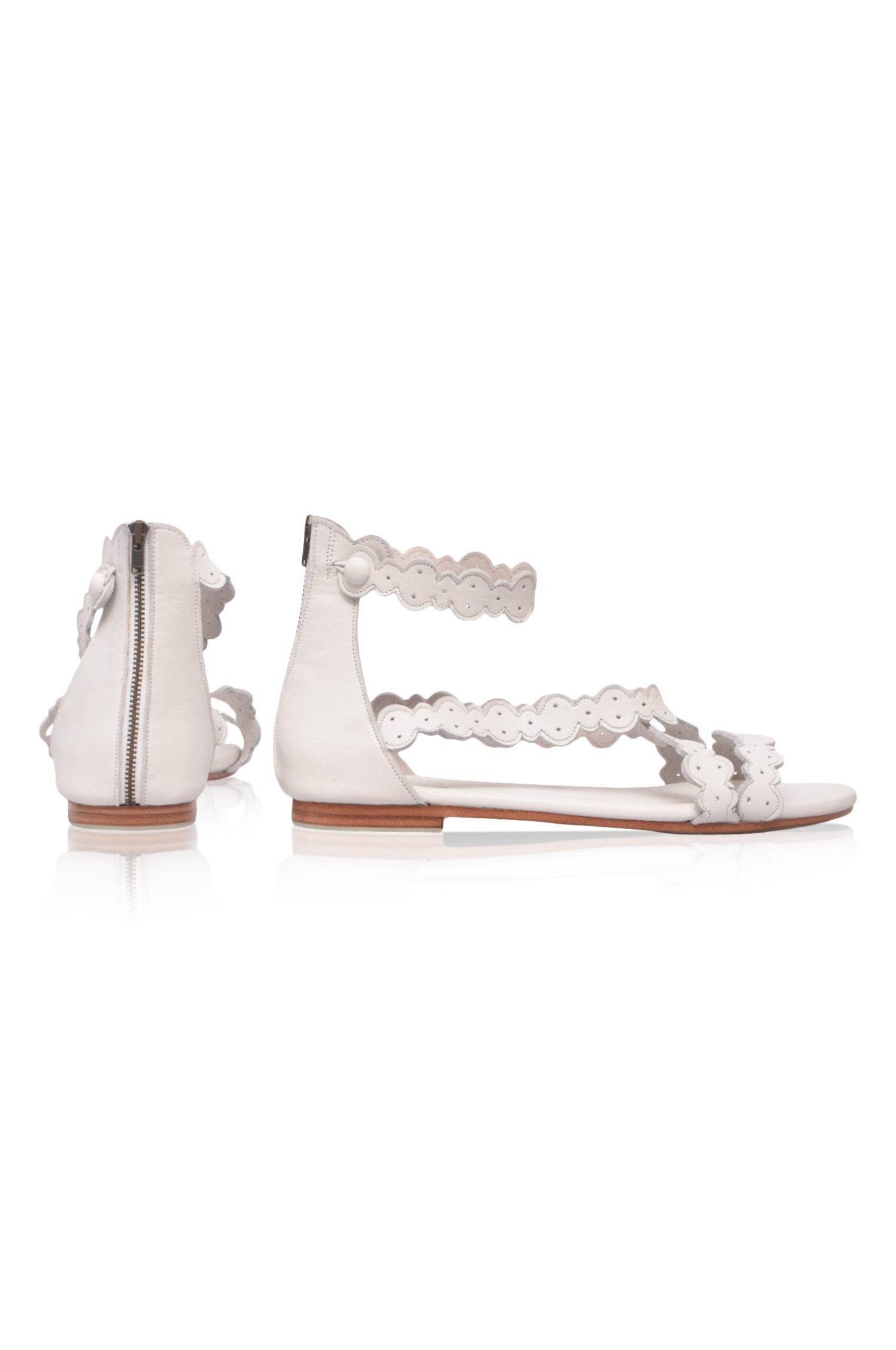 Salty Sea Criss Cross Leather Sandals-thumbmail-3