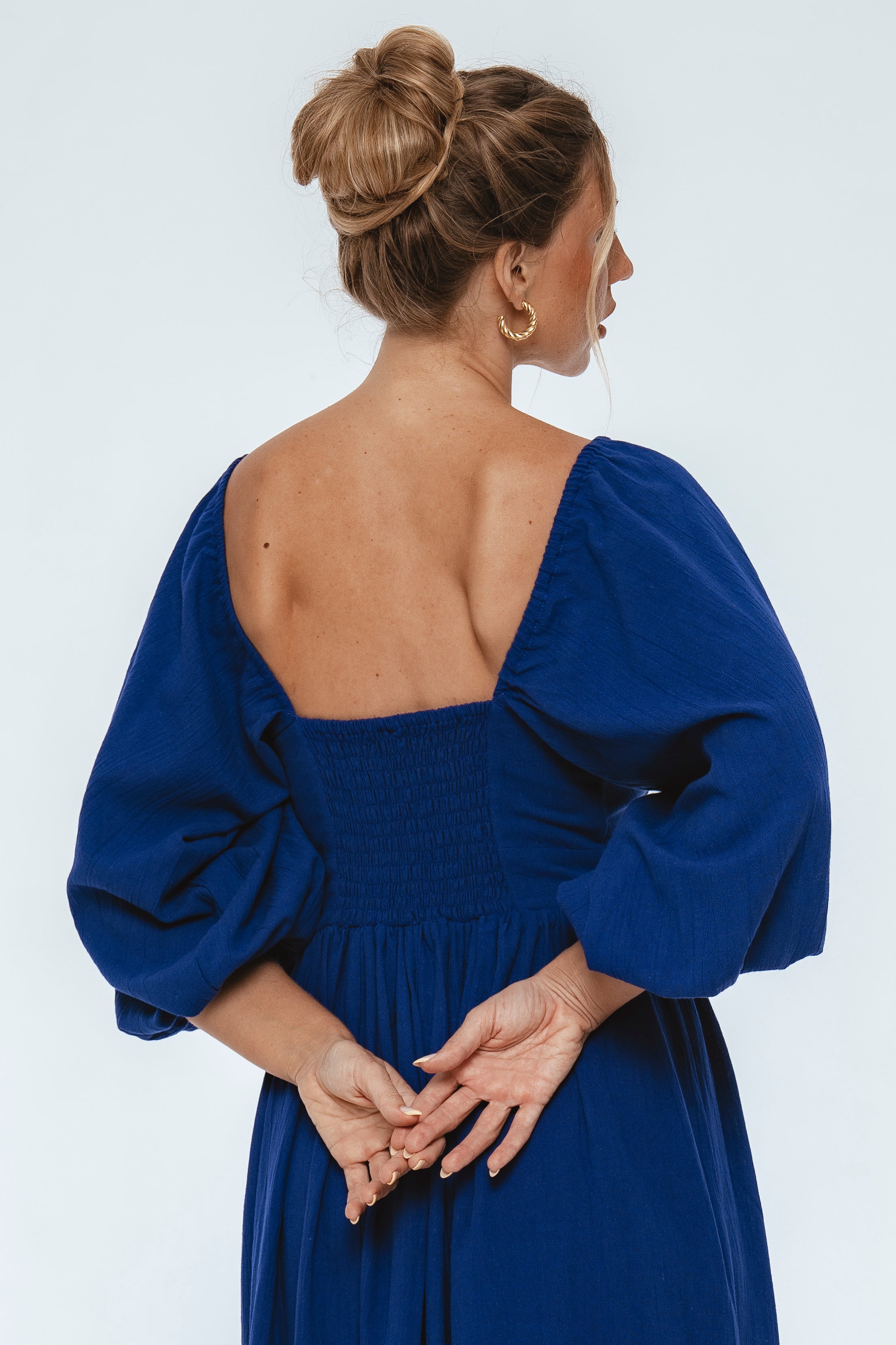 Genevieve Puff Sleeve Midi Dress-thumbmail-10
