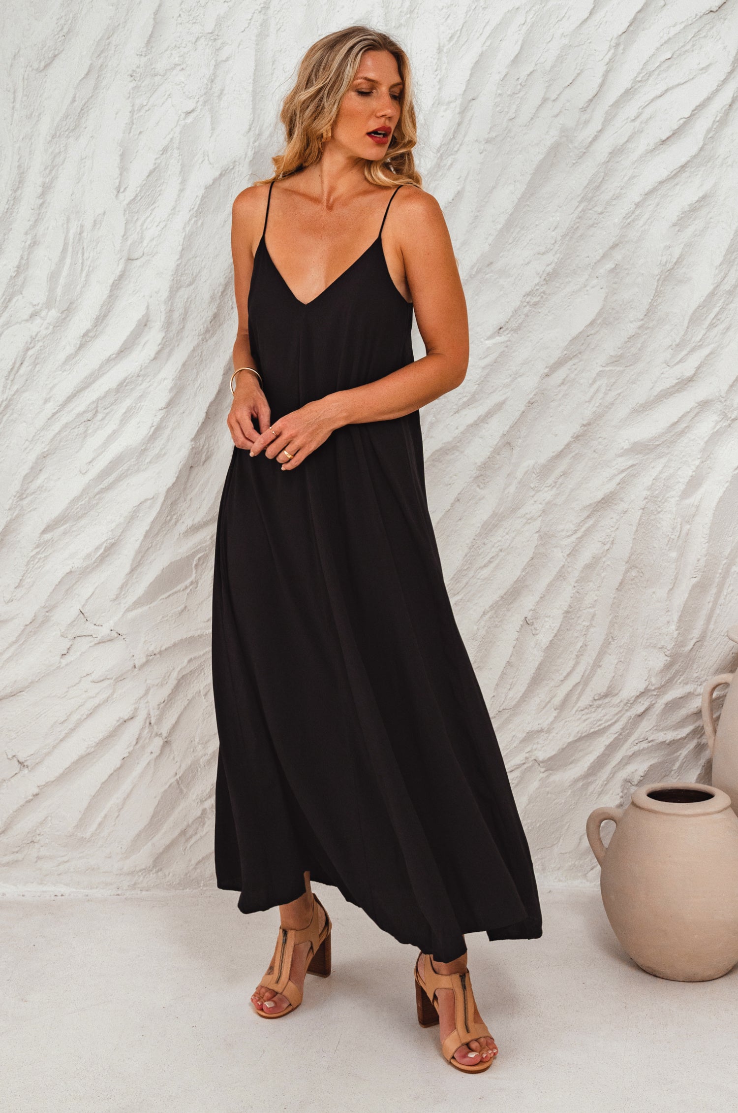Silky Wind Strappy Maxi Dress-thumbmail-3