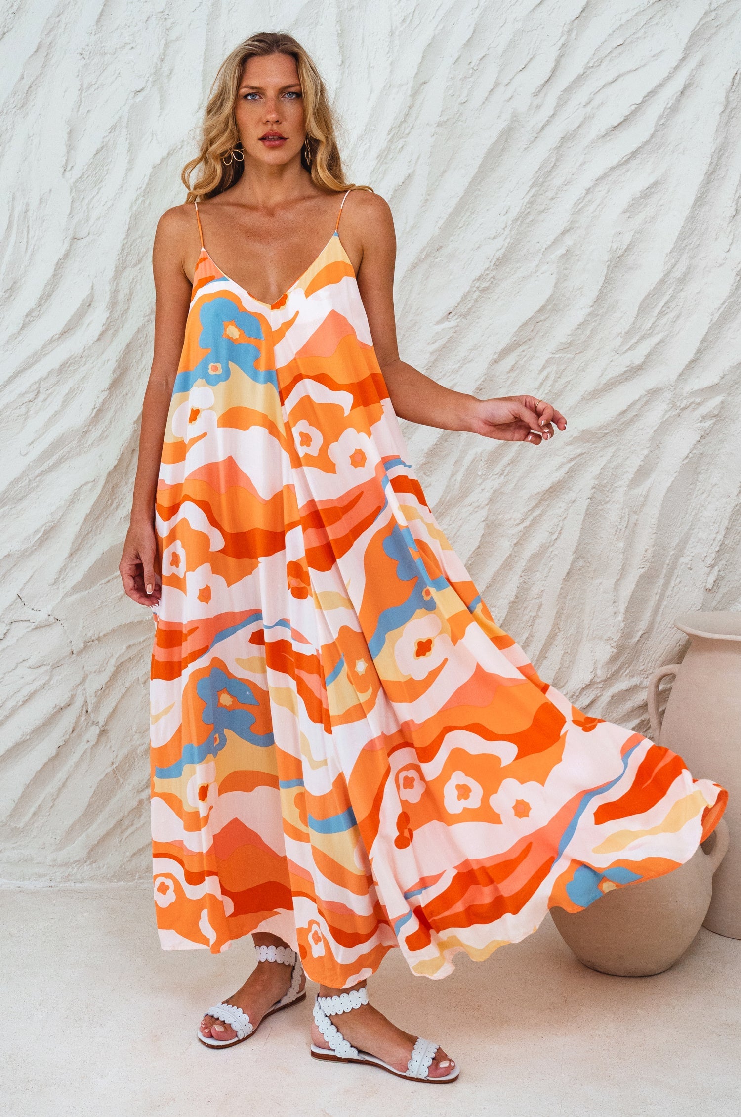 Silky Wind Strappy Maxi Dress-thumbmail-9